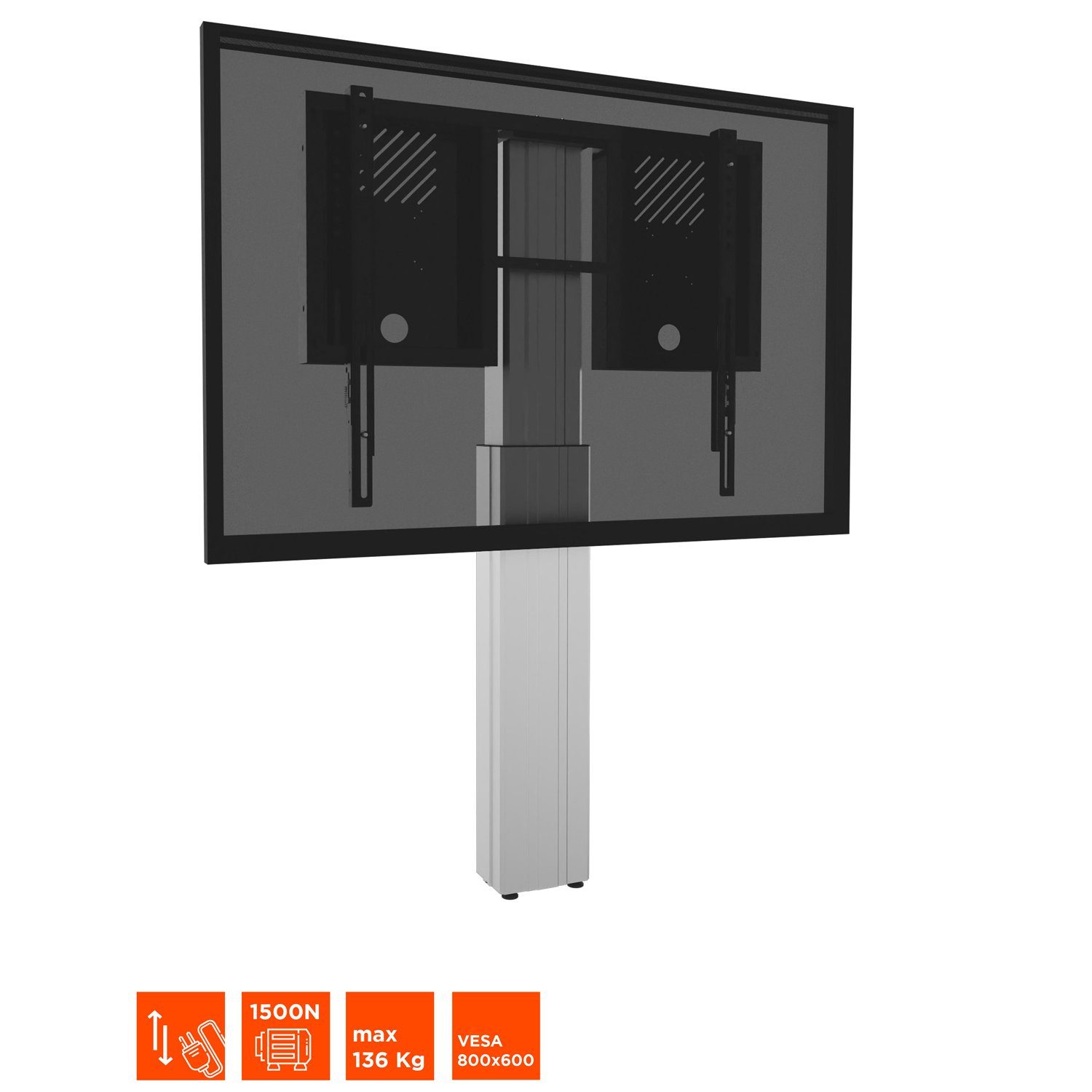 Celexon Expert Display-Ständer höhenverstellbar, Zoll, 50cm 86 Hub mit max Adjust-4275WS 600, 800 elektrisch Wandbefestigung (bis schwarz/silber) - VESA x TV-Wandhalterung