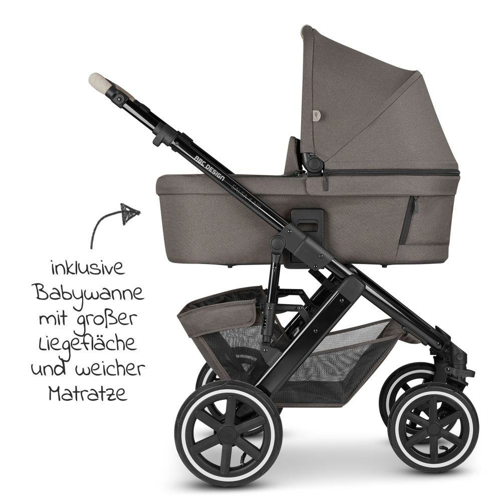 Babywanne, Sportsitz, Design Air mit Edition ABC Kinderwagen Herb, - (7-tlg), Diamond - Salsa Regenschutz Lufträdern, Kombi-Kinderwagen 4 Buggy