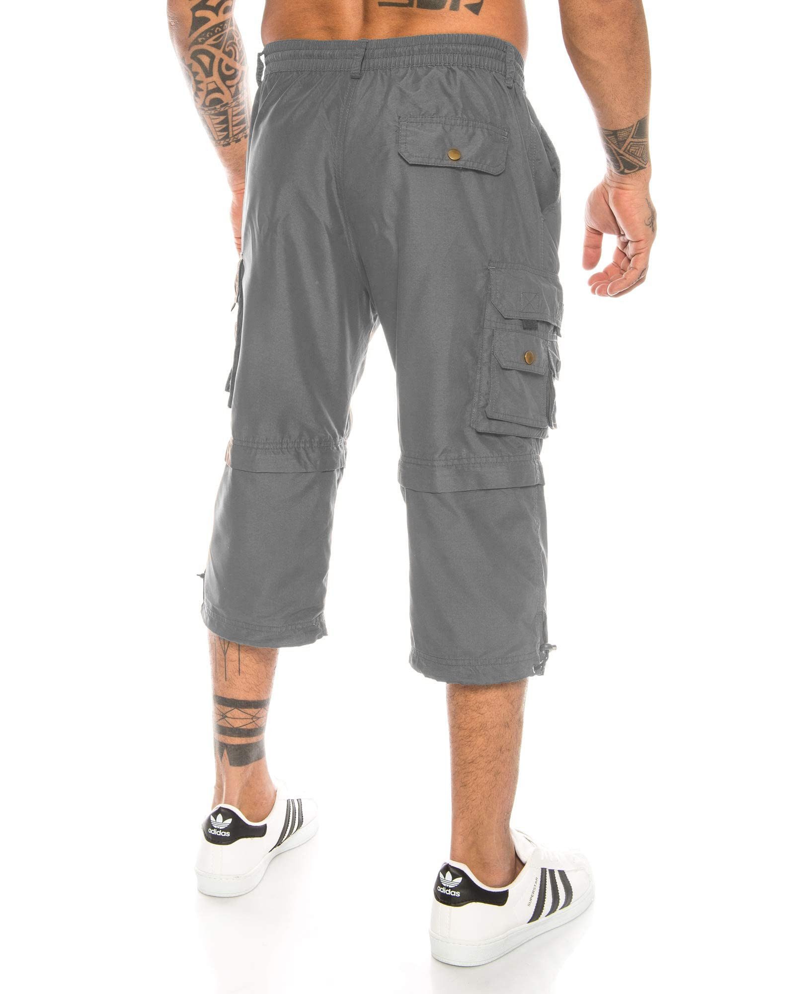 Kendindza Collection Cargobermudas Bermuda Shorts Herren Kurze Hose 3/4 Hose Cargo Taschen abnembare Beine kurze Hose Herren Cargoshorts Sommer