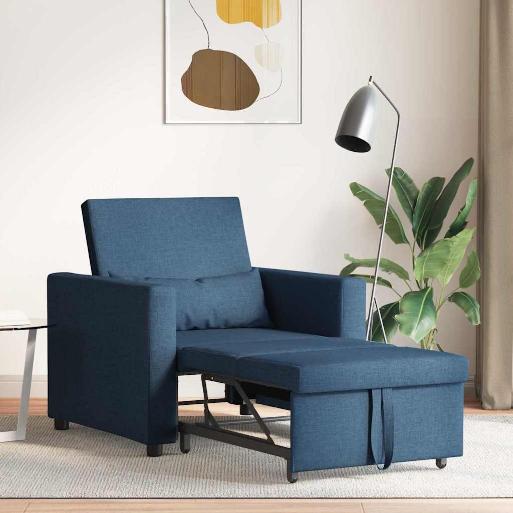 vidaXL Sessel Einzel-Schlafsofa mit Rädern Blau günstig online kaufen