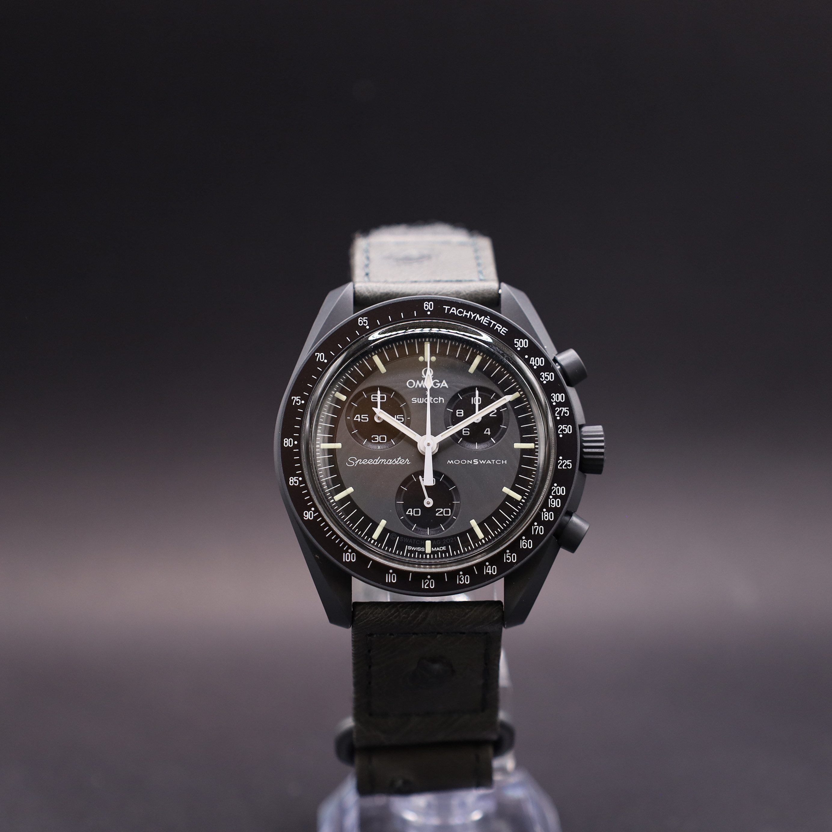 Swatch Chronograph OMEGA x Swatch MoonSwatch Mission to Mercury Straußenleder SO33A100C, (1-tlg)