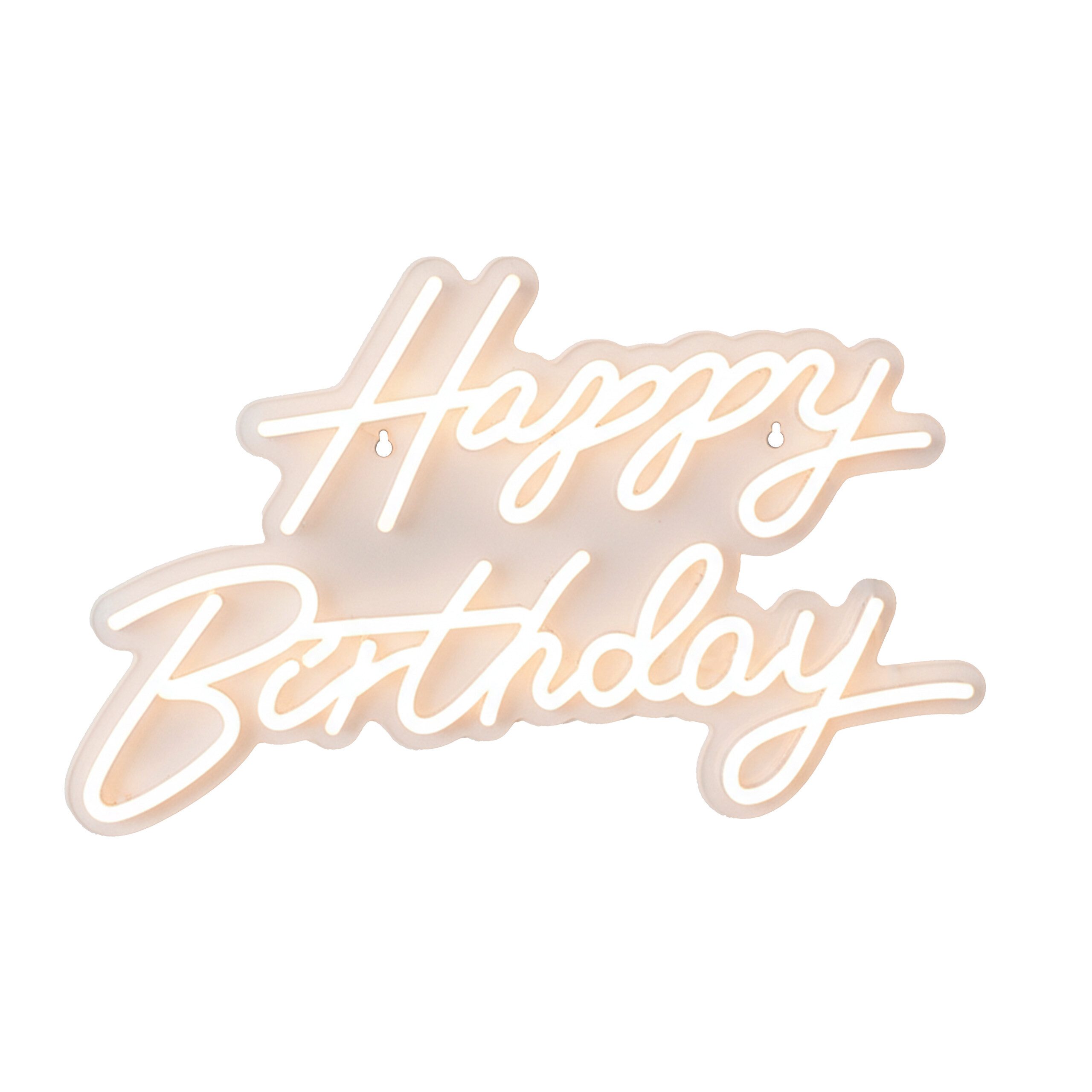 relaxdays Deko-Schriftzug LED Schild Happy Birthday (1 St), warmweiß
