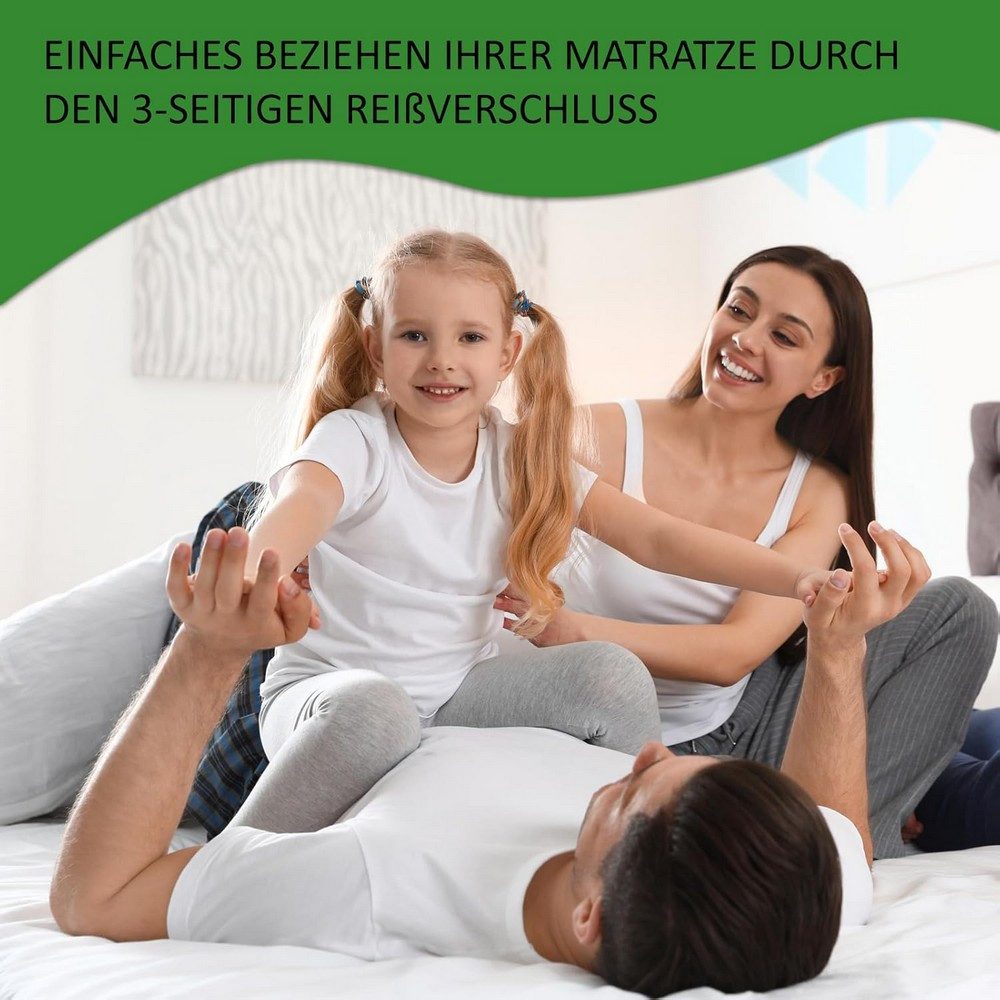 Matratzenersatzbezug Matratzenbezug aus weißer Baumwolle TULENA, Größe 80x200 cm, 20-22cm Hoch, Baumwolle, Weiß, Öko-Tex Zertifiziert – Bild 4 von 5