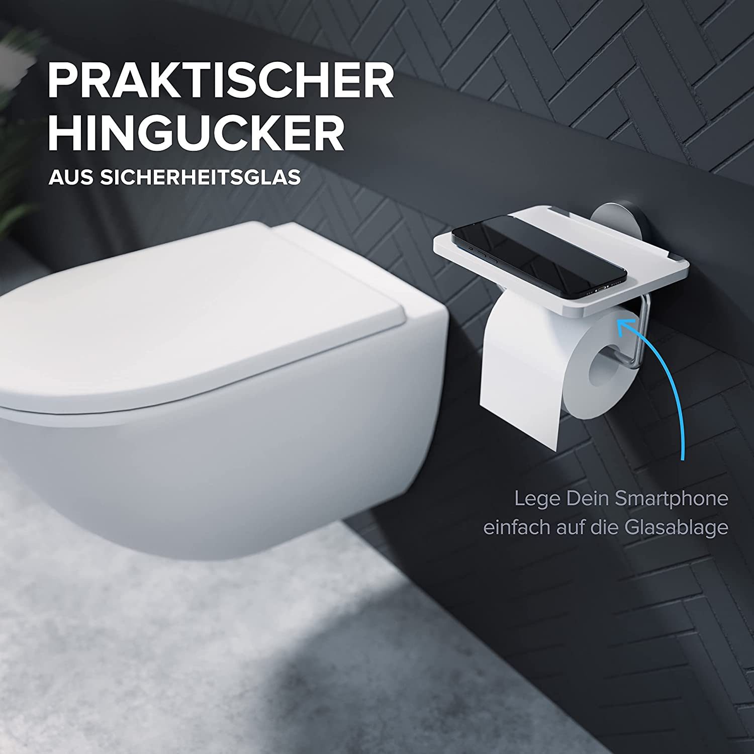 ovimar Toilettenpapierhalter Helnaes (1-St), aus Glas in Silber zur Zum Boh günstig online kaufen