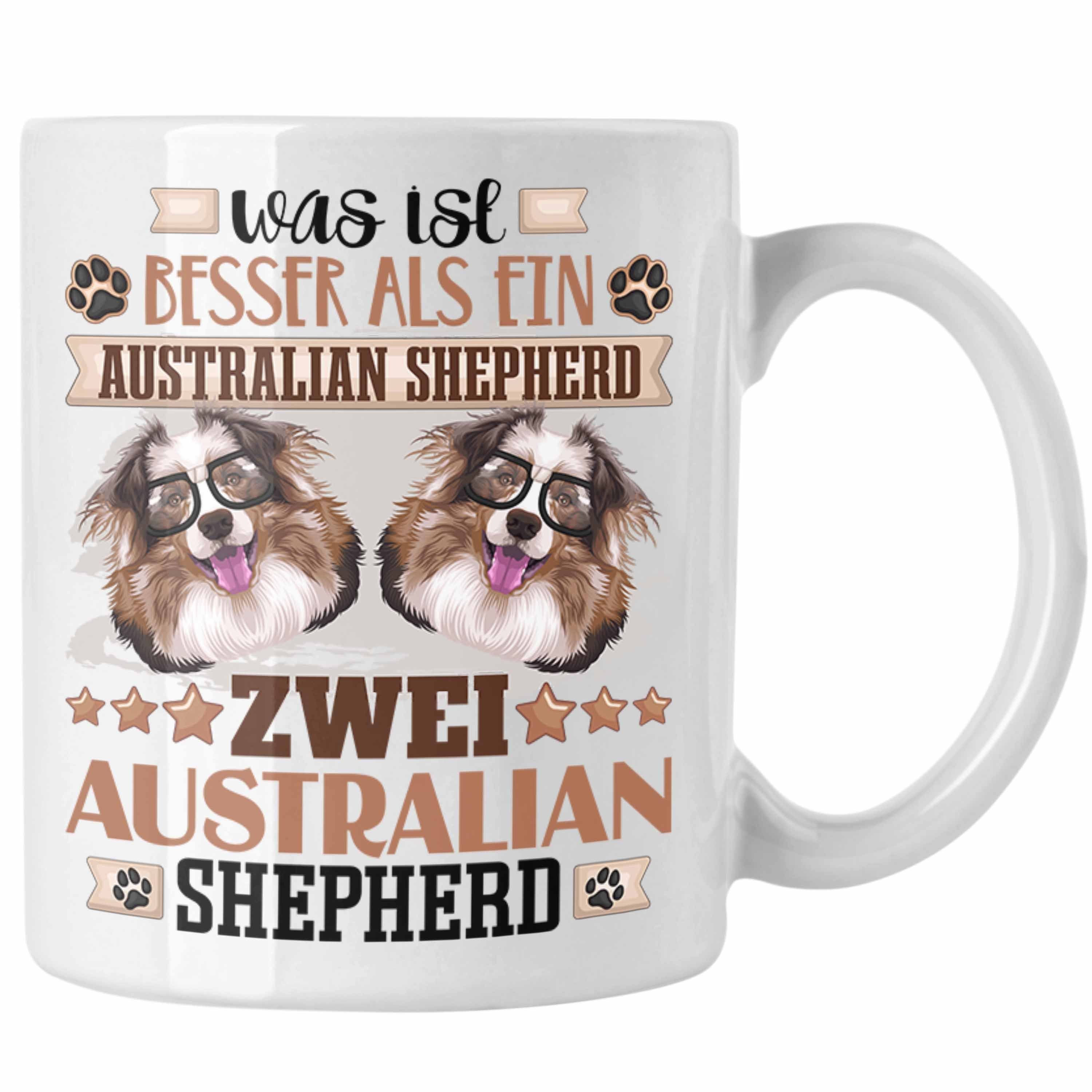 Trendation Tasse Australian Shepherd Besitzer Tasse Geschenk Lustiger Spruch Geschenkid Weiss