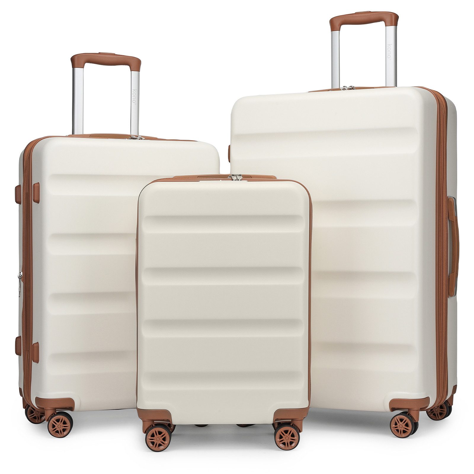 KONO Handgepäckkoffer Leichter Hartschalen-Trolley mit TSA-Schloss & 4 Spinnrollen