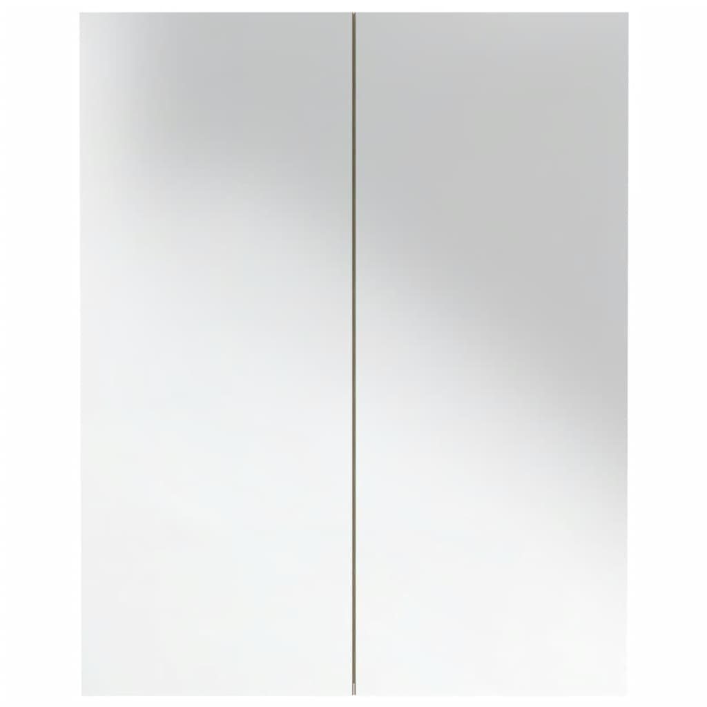 Weiß MDF 60x15x75 vidaXL Badezimmerspiegelschrank und Eiche-Optik und Eichefarben cm Weiß Bad-Spiegelschrank (1-St)