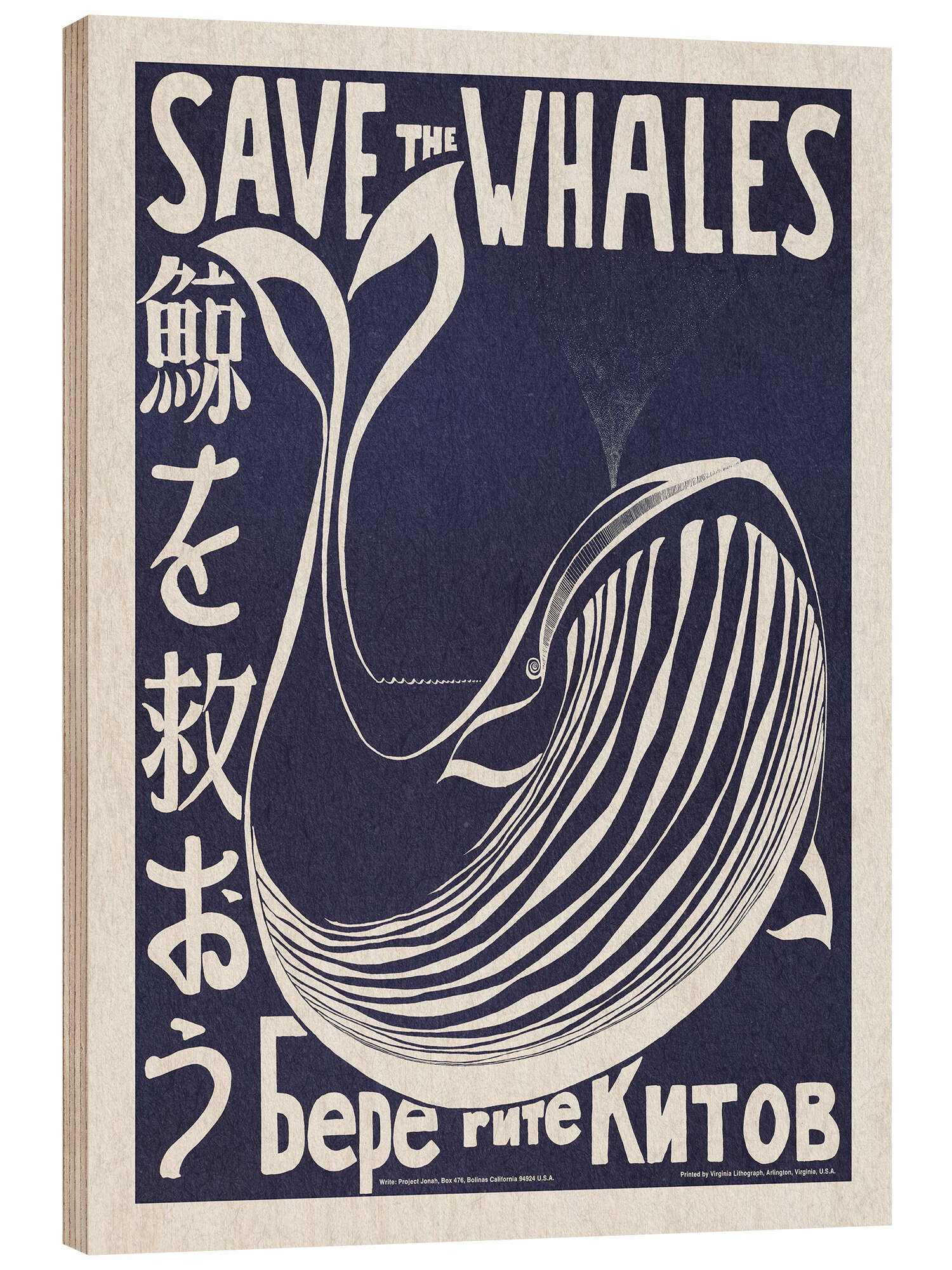 Posterlounge Wandbild Save The Whales - Vintage Advertisement, Nook Vintage Archive, erhältlich als Poster, Leinwandbild, Wandsticker oder Acrylglasbild