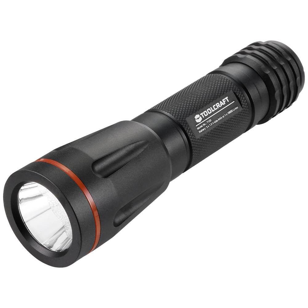 TOOLCRAFT Taschenlampe 3er Set LED-TASCHENLAMPE TO-7566321, mit Gürtelclip, mit Stroboskopmodus