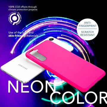 Nalia Smartphone-Hülle Samsung Galaxy S23 Plus, Neon Silikon Hülle / 2x Display- & Kameraschutz / Bunt Leuchtend Weich