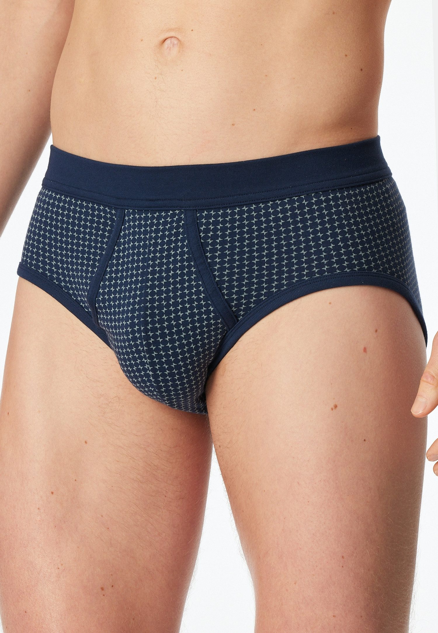 Schiesser Slip Original Classics (2er-Pack) mit kontrastfarbenem Karomuster