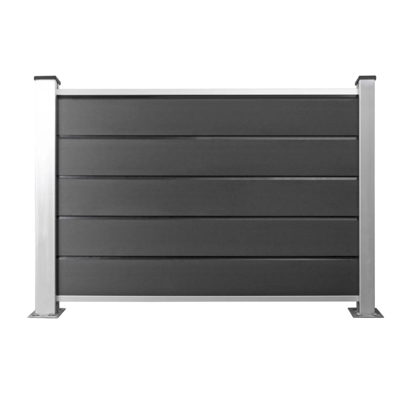 HORI Zaun HORI WPC Sichtschutzzaun Stecksystem, Gartenzaun witterungsbeständig, Robuster Gartenzaun, Modernes Lamellenzaun, inkl. Zierleisten ALU