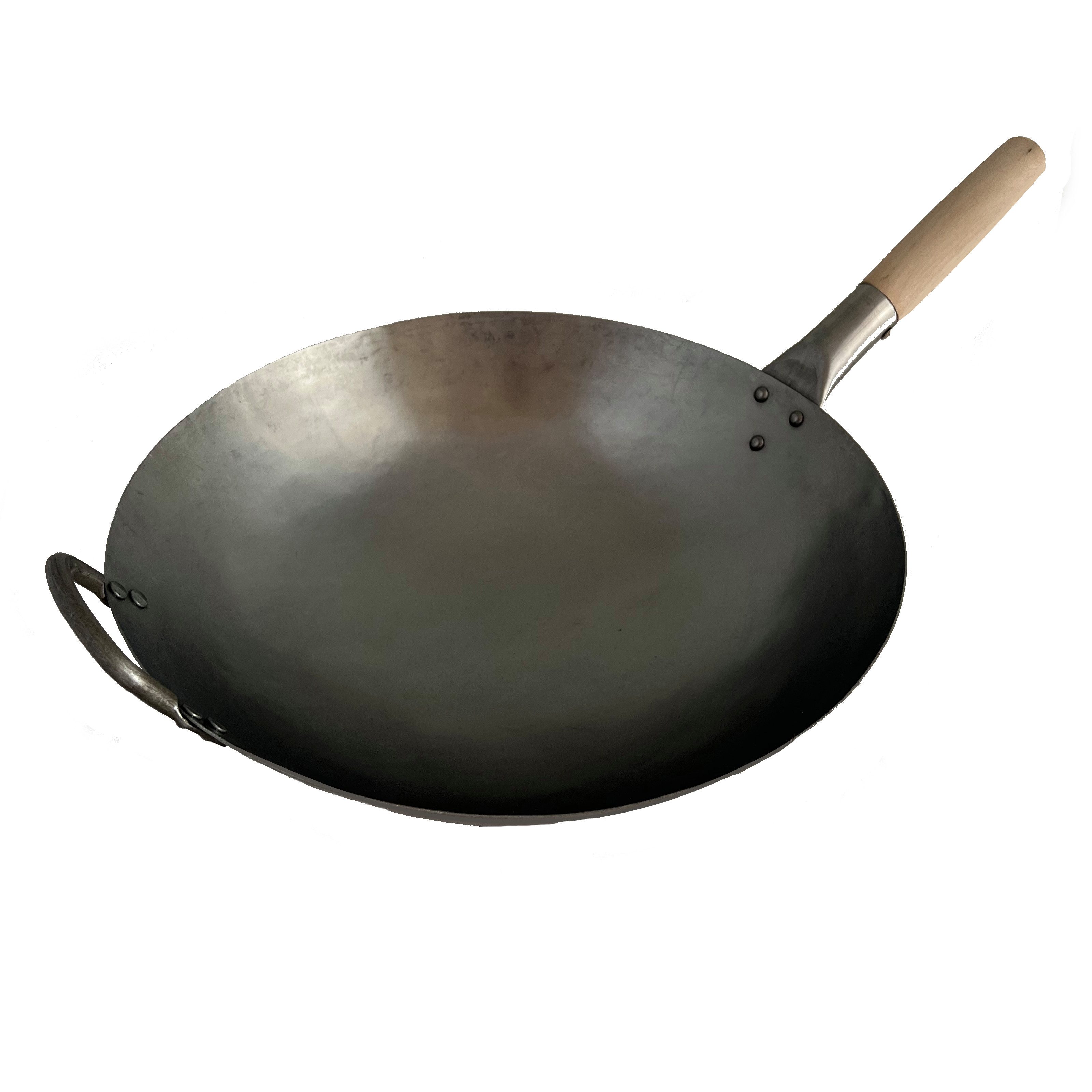 AAF Nommel Wok Wok Pfanne Handgehämmert Carbon Stahl runder Boden, Karbon-Stahl, Handgehämmert, Natürliche Antihaftbeschicchtung Einbrennen, Patina