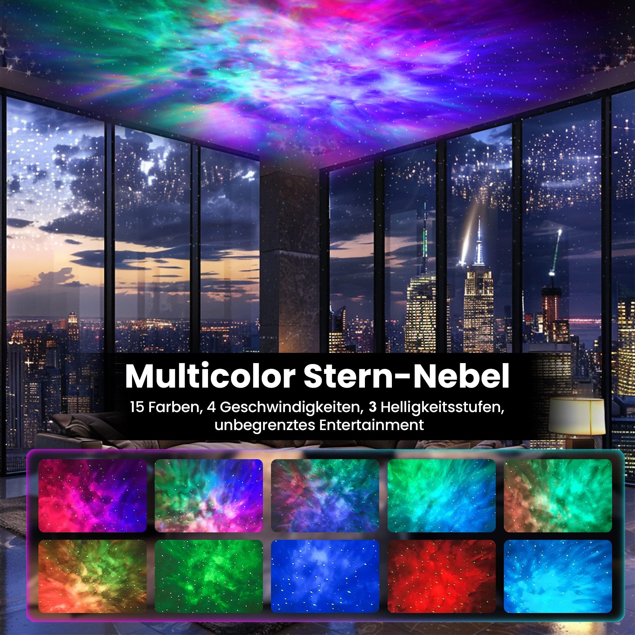 ANYSUN LED Nachtlicht LED Sternenhimmel, Galaxy Projektor Lampe,360°drehbar, Nebula, LED fest integriert, Astronaut Projektor Galaxy Nachtlicht mit Nebula, Time – Bild 4 von 5