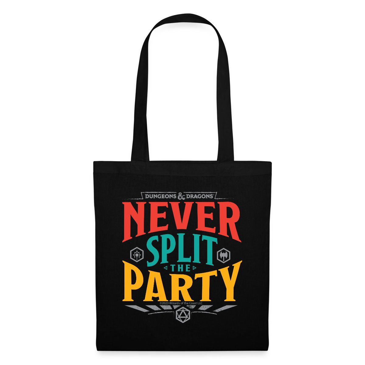 Spreadshirt Henkeltasche Dungeons And Dragons Never Split The Party Stoffbeutel (1-tlg)
