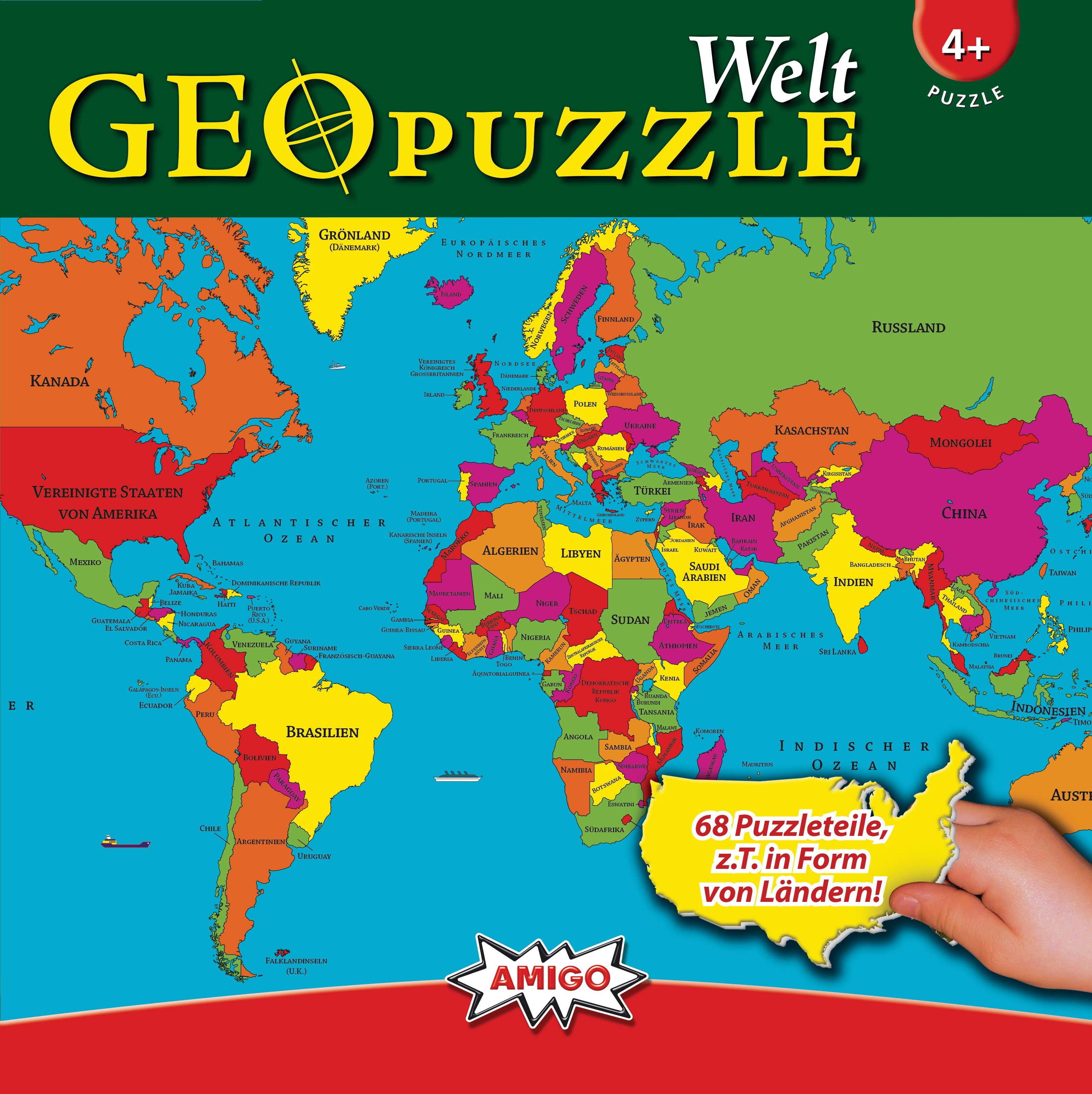 Puzzle - Welt, AMIGO Puzzleteile GeoPuzzle