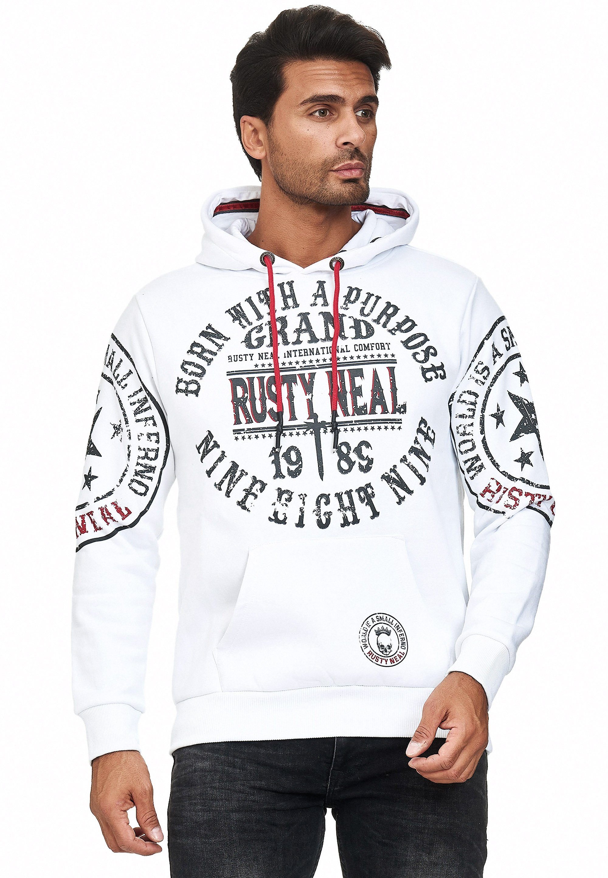 Rusty Neal Kapuzensweatshirt mit coolen Markenprints