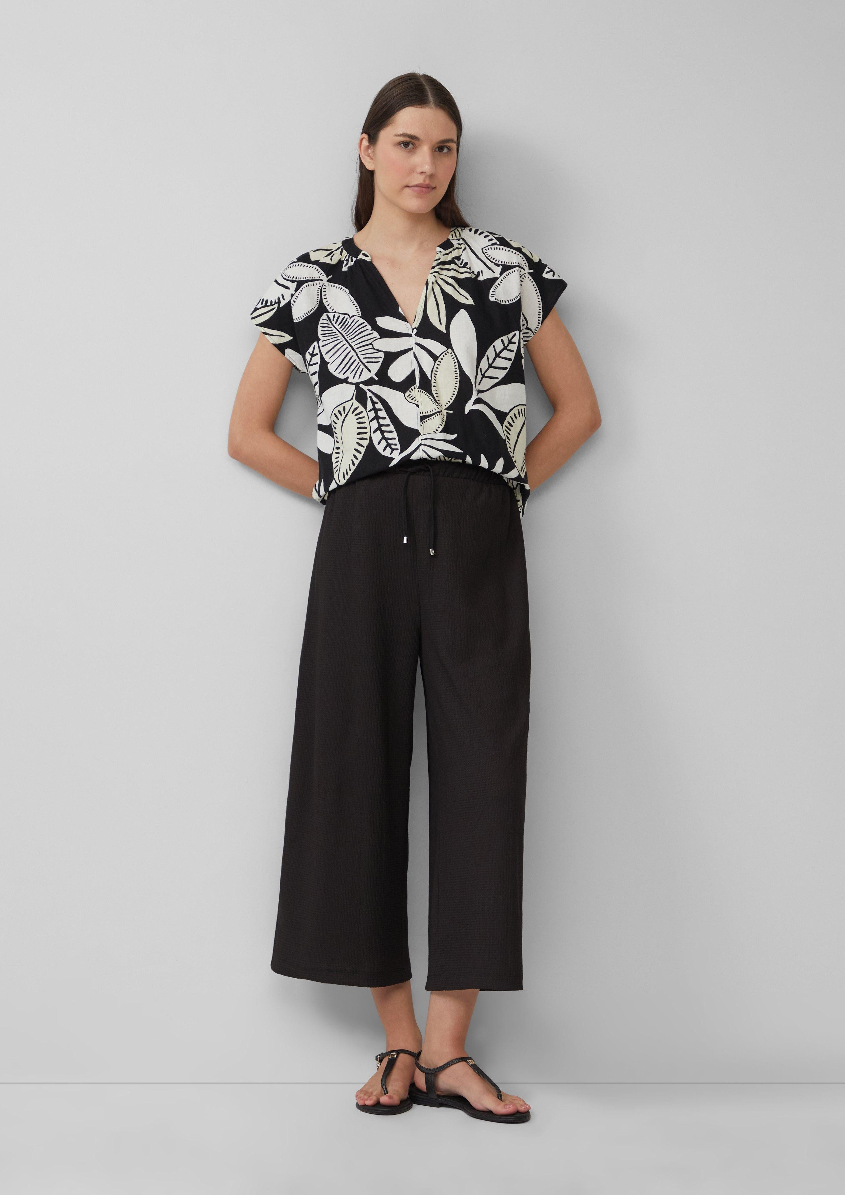 s.Oliver 7/8-Hose Strukturierte Culotte mit Elastikbund günstig online kaufen