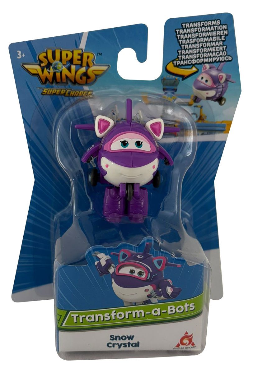Super Wings Spielfigur Super Wings, Mini Snow Crystal, Transform-a-Bots–2-in-1 Roboter & Flug