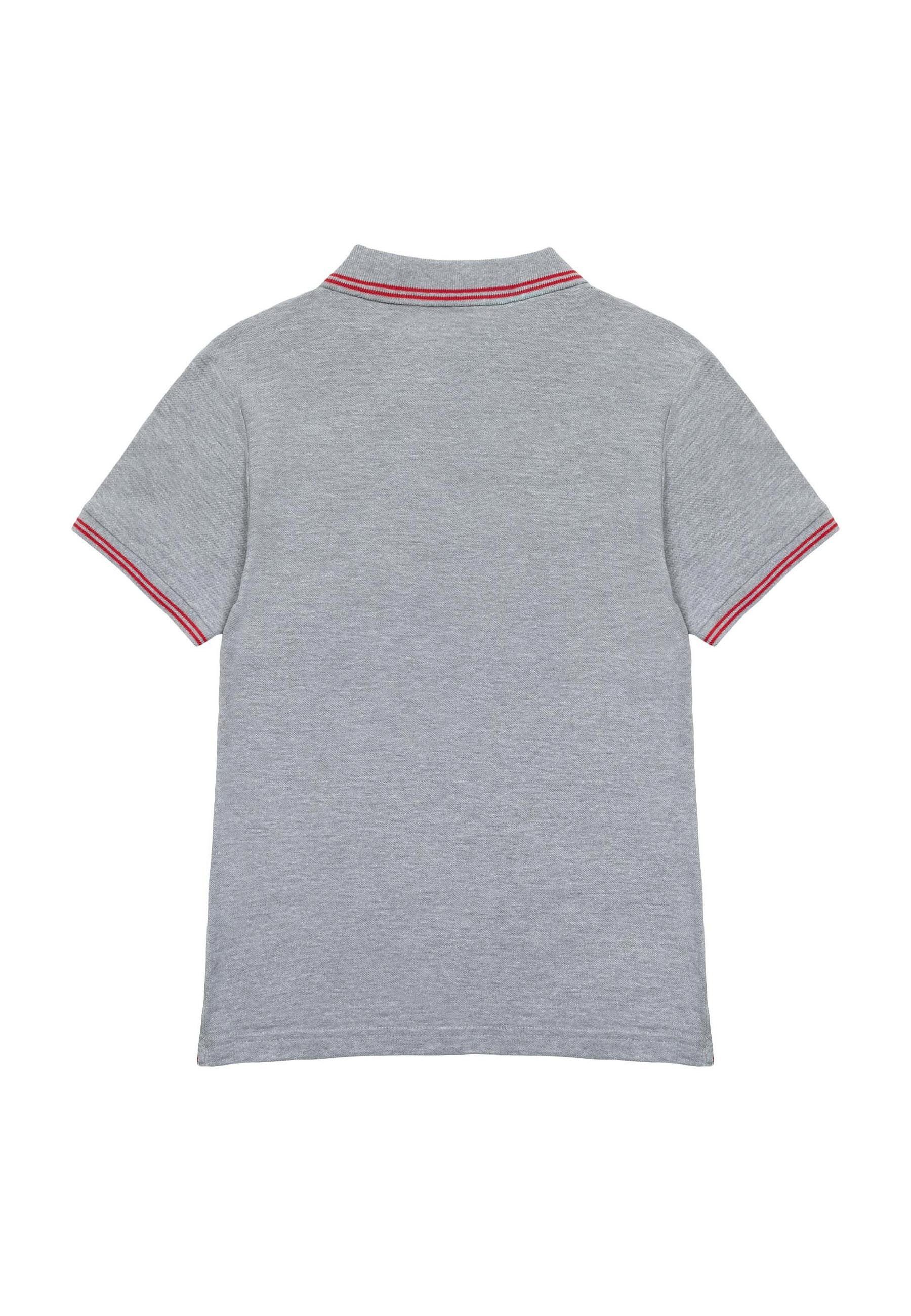 MINOTI Poloshirt Poloshirt mit Kontrastelementen Grau (1y-14y)