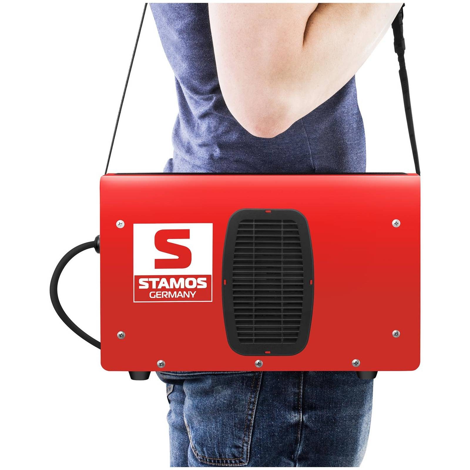 Stamos Welding Group Elektroschweißgerät 200A Elektroden Schweißgerät E Hand MMA LED Display IGBT Hot Start