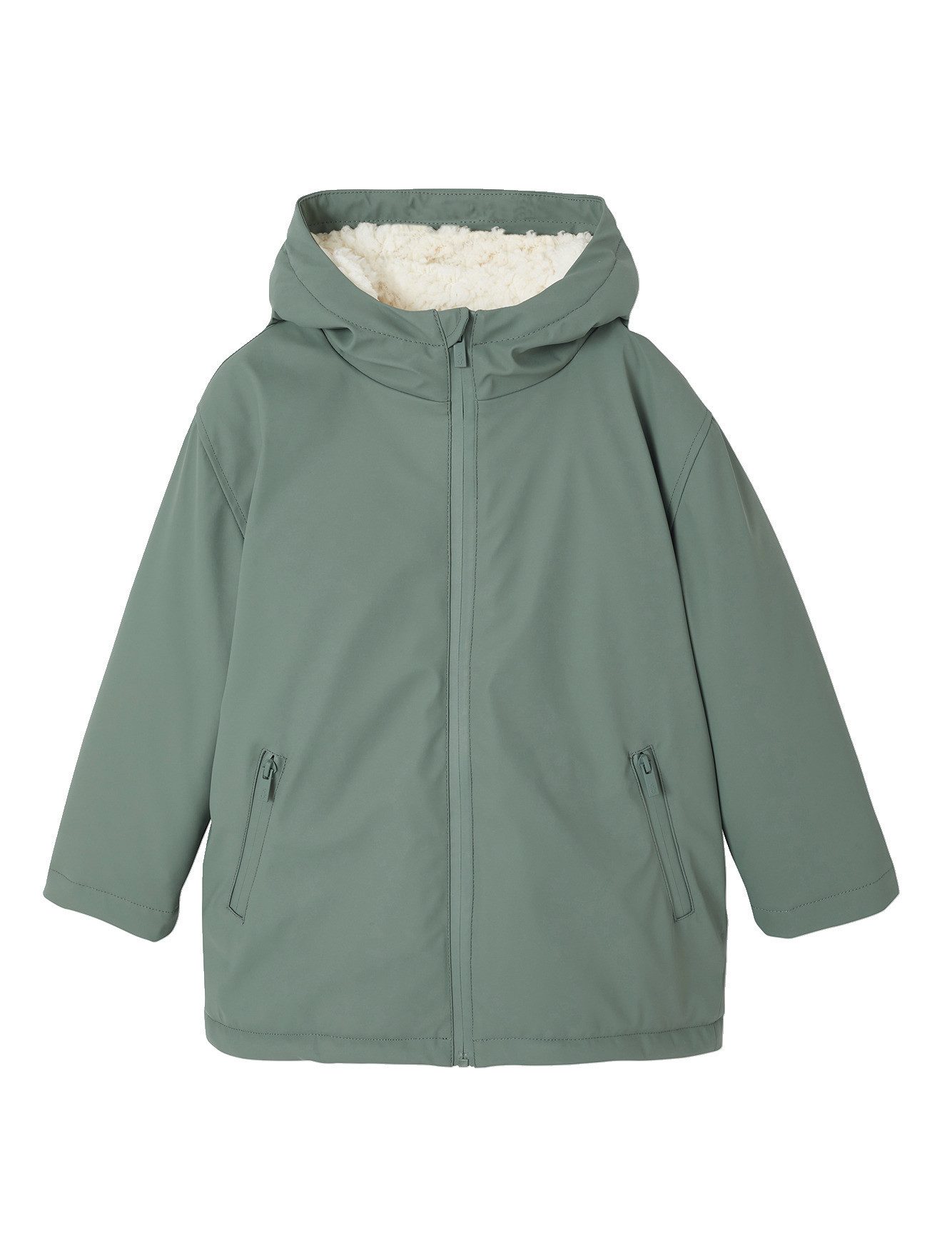 vertbaudet Regenjacke Jungen Regenjacke mit Kapuze & Teddyfleece-Futter