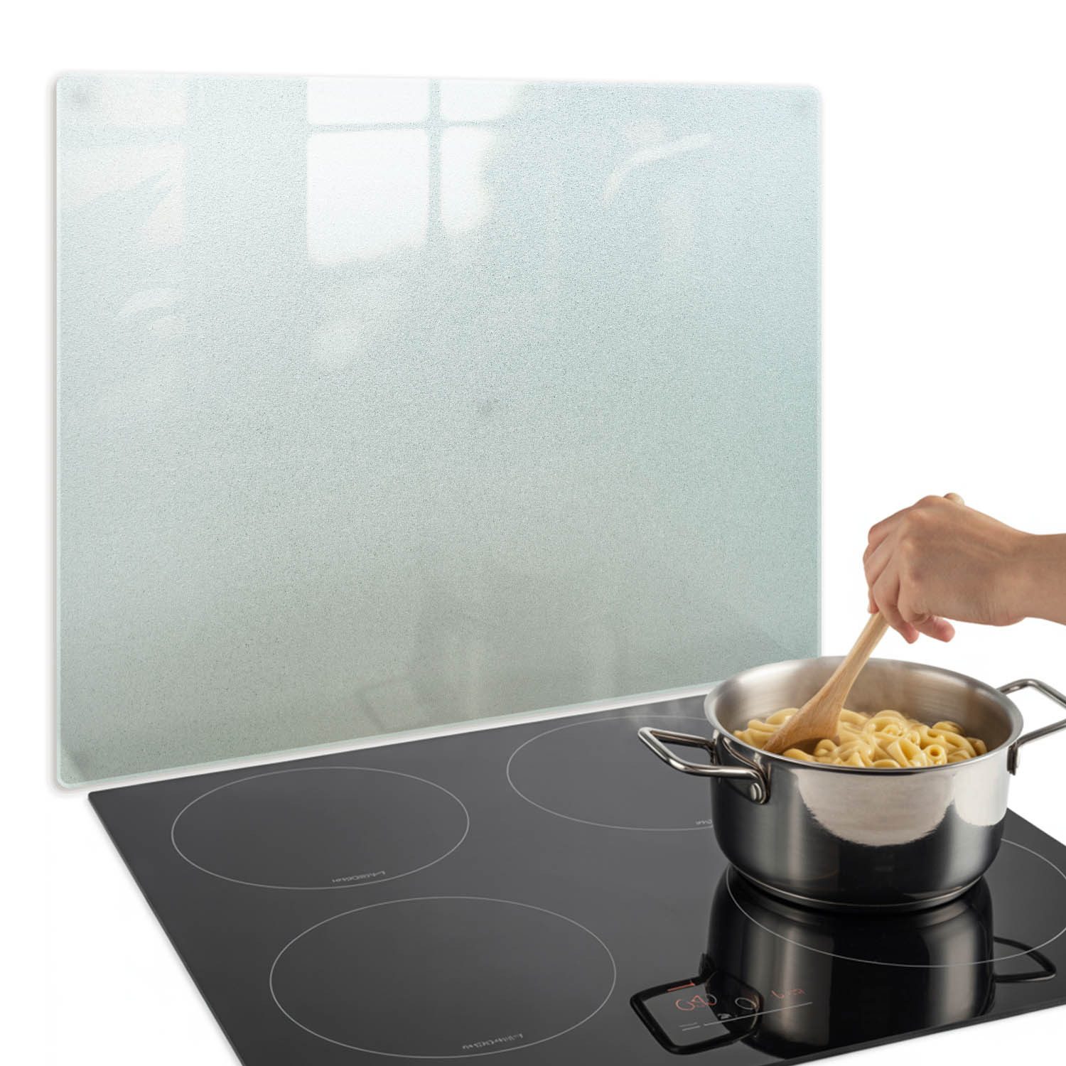 Tulup Herd-Abdeckplatte Kochfeld Schutzplatte aus Gehärtetem Glas Transparent, Milchig, Matt, (1 tlg), Rechteck – Bild 5 von 5