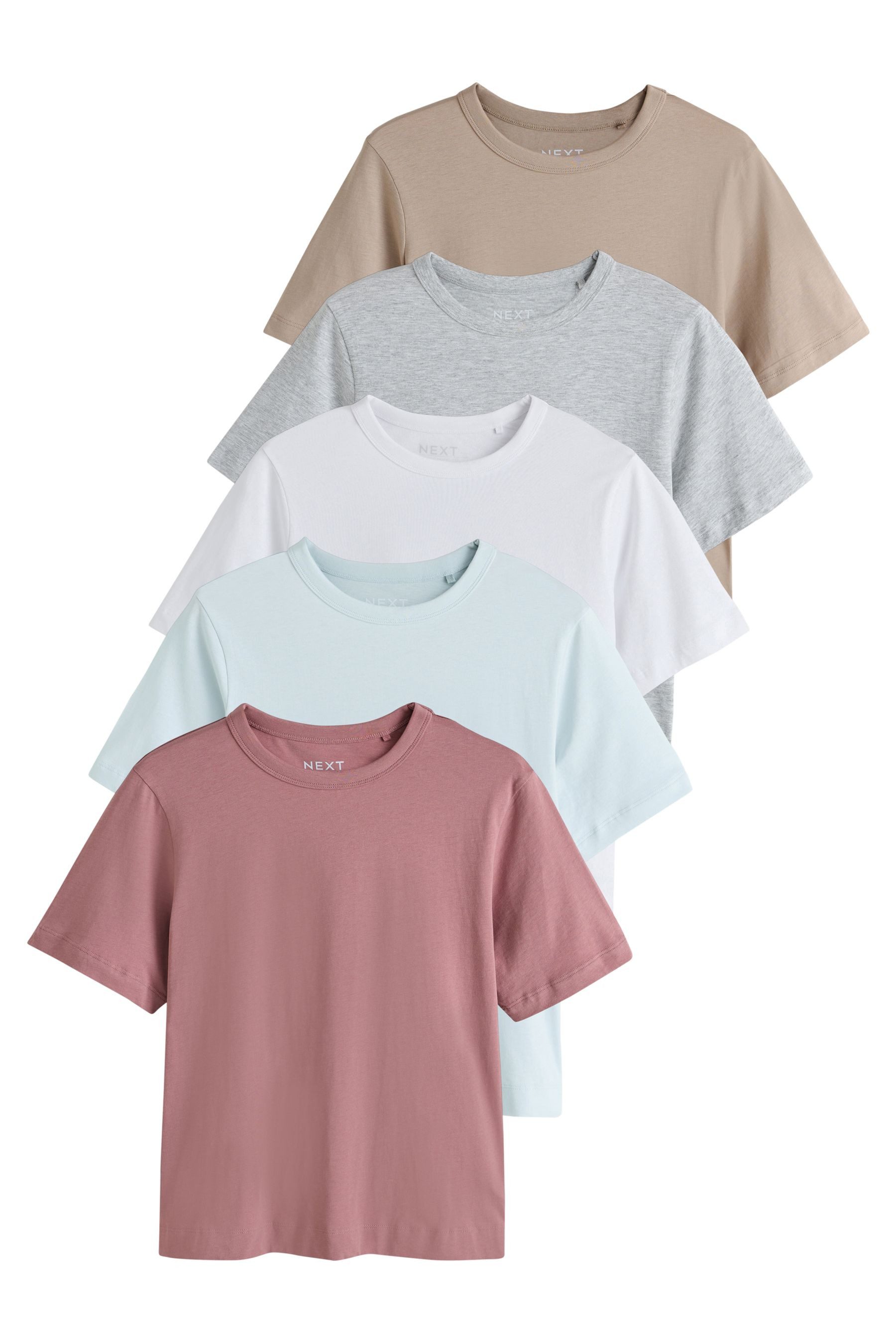 Next T-Shirt Girlfriend T-Shirts mit Rundhalsausschnitt, (5-tlg)