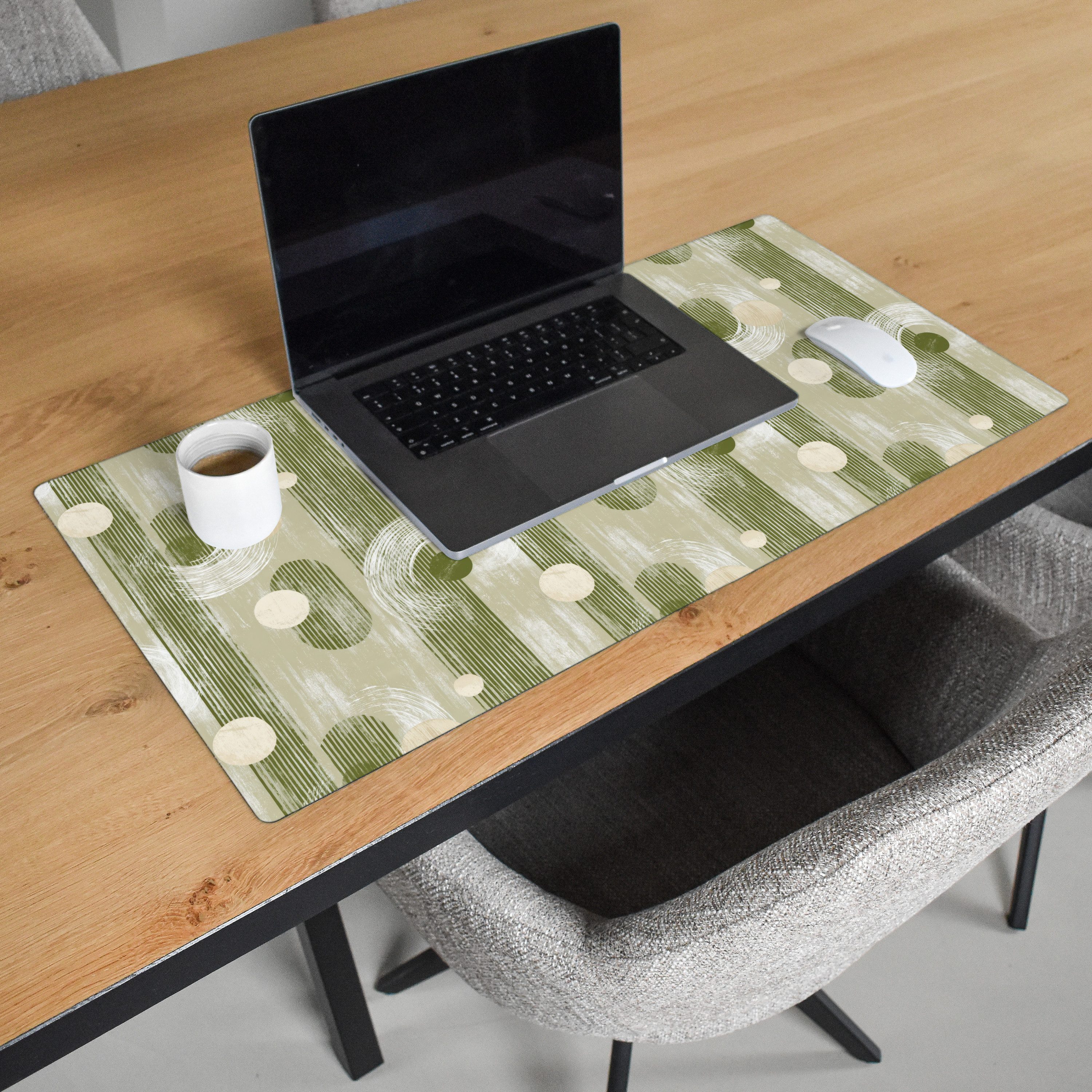 MuchoWow Gaming Mauspad Künstlerisch - Modern - Grün (1-St), Gaming Mauspad XXL, Schreibtischunterlage, Desk Mat Groß, 80x40 cm