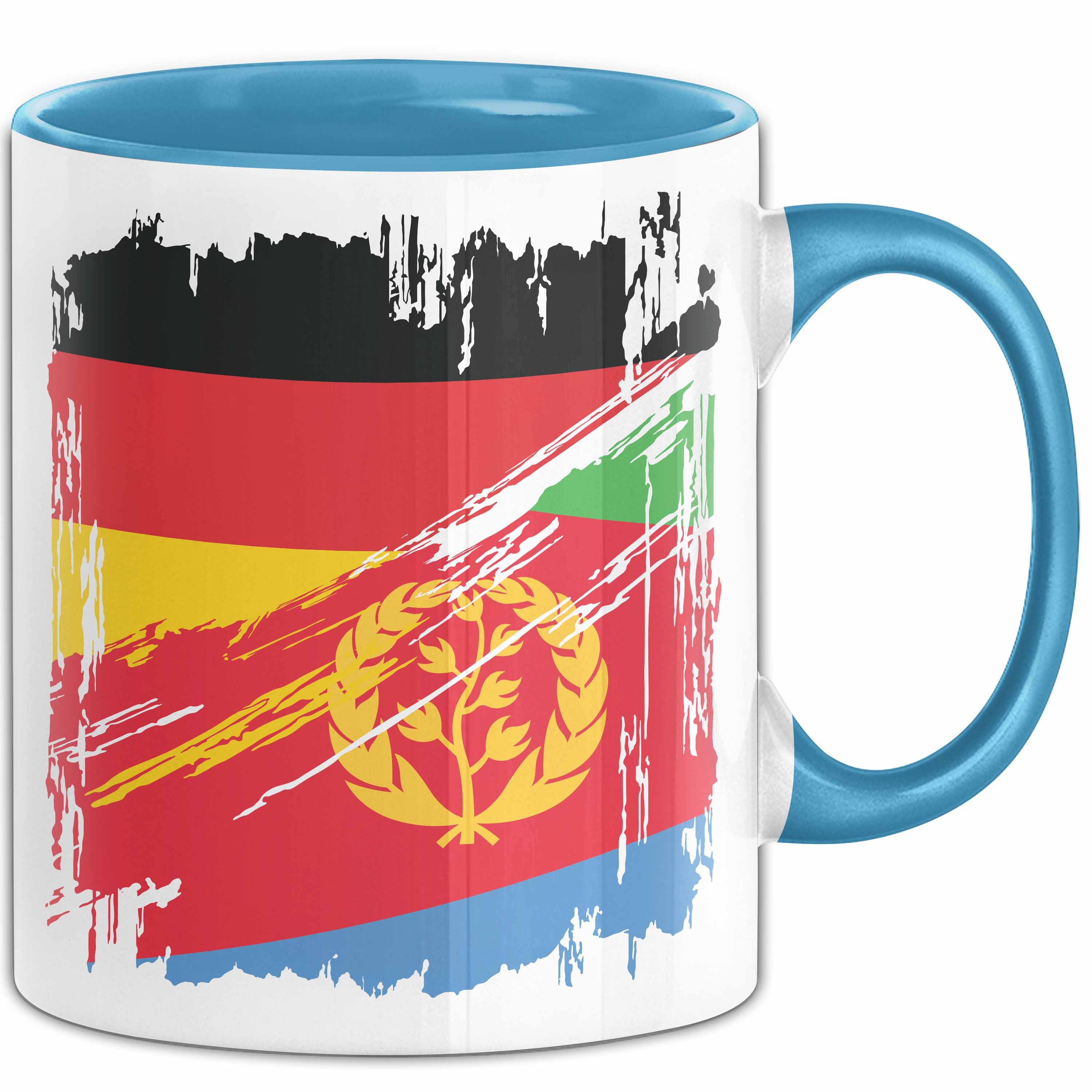 Trendation Tasse Eritrea Deutschland Flagge Halb Deutscher Halb Eritreer Fußball German