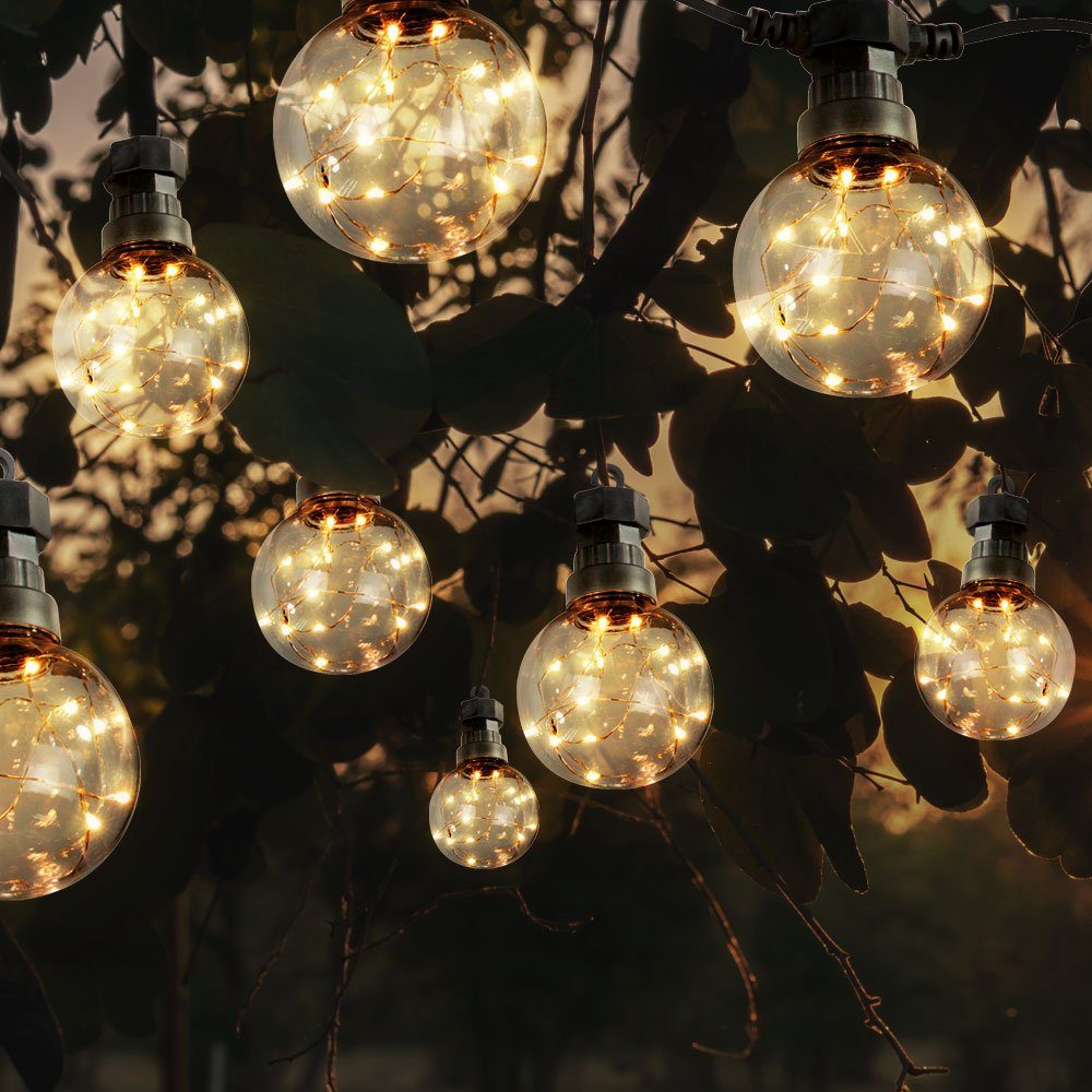Dekolicht, LED Lichter Kette Glühbirnen Optik Terrassen Deko