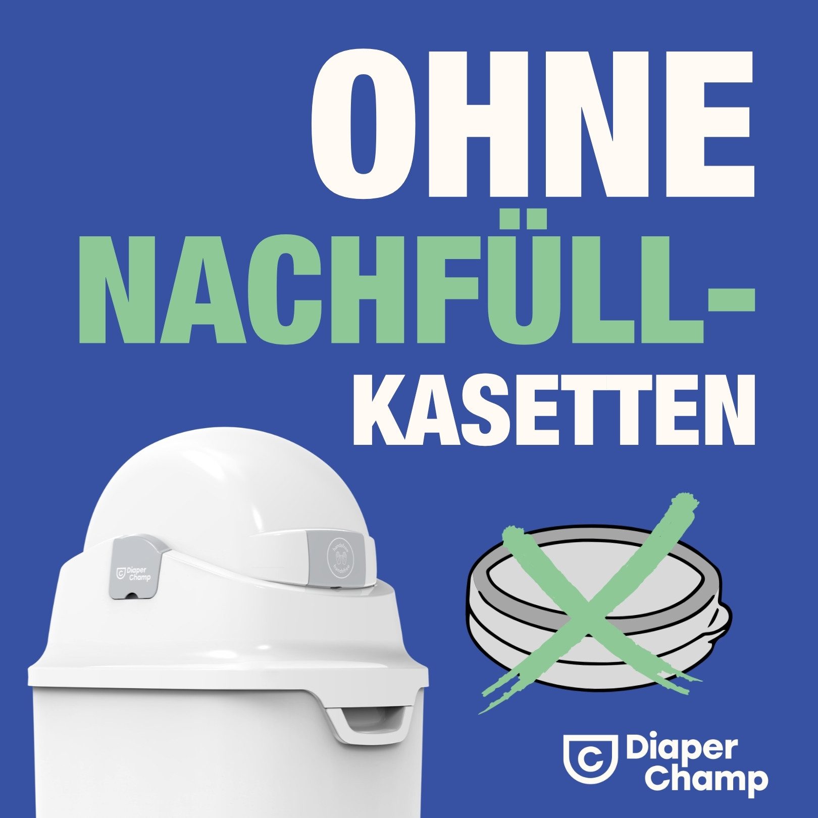 Diaper Champ Windeleimer Diaper Champ ONE Medium Handsfree Windeleimer mit Pedal geruchsdicht