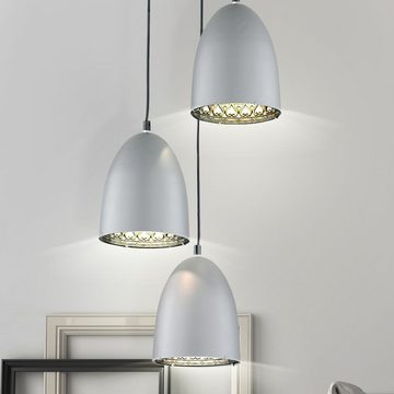 etc-shop LED Pendelleuchte, Leuchtmittel inklusive, Warmweiß, Pendel Hänge Leuchte Esszimmer Decken Lampe titan farben im Set
