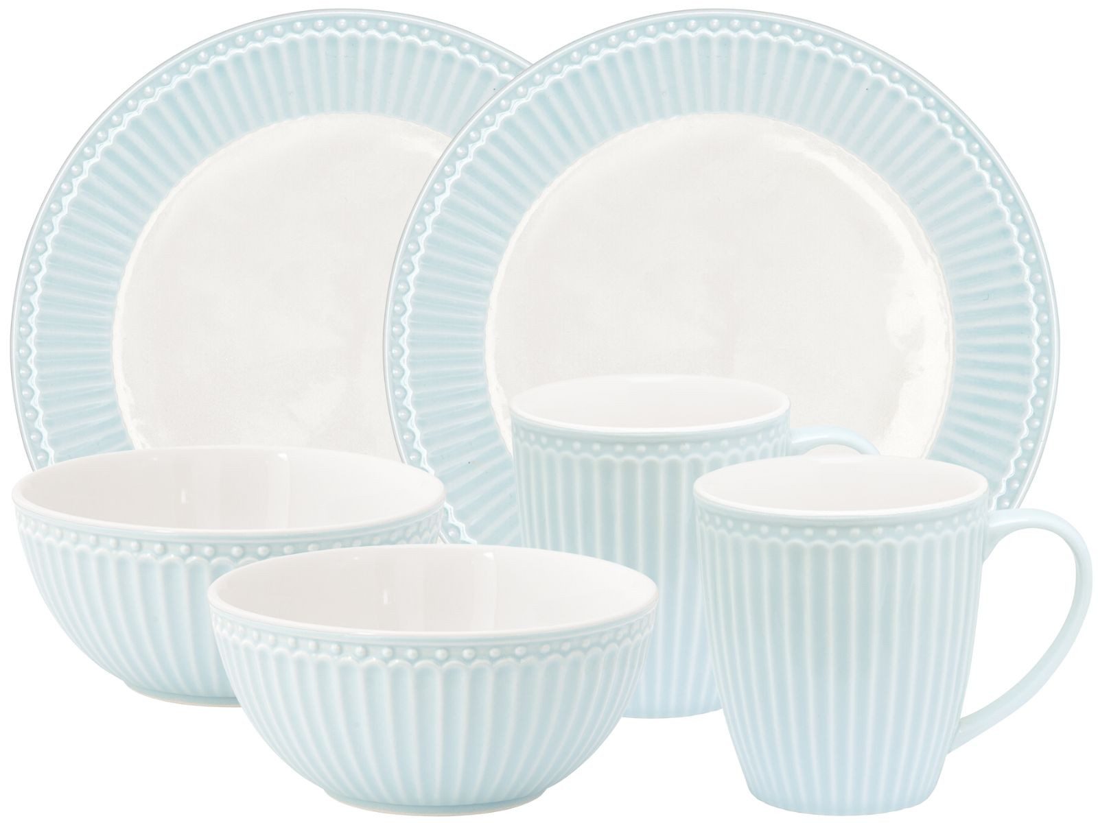 Greengate Frühstücks-Set Alice Frühstücksset pale blue 6tlg