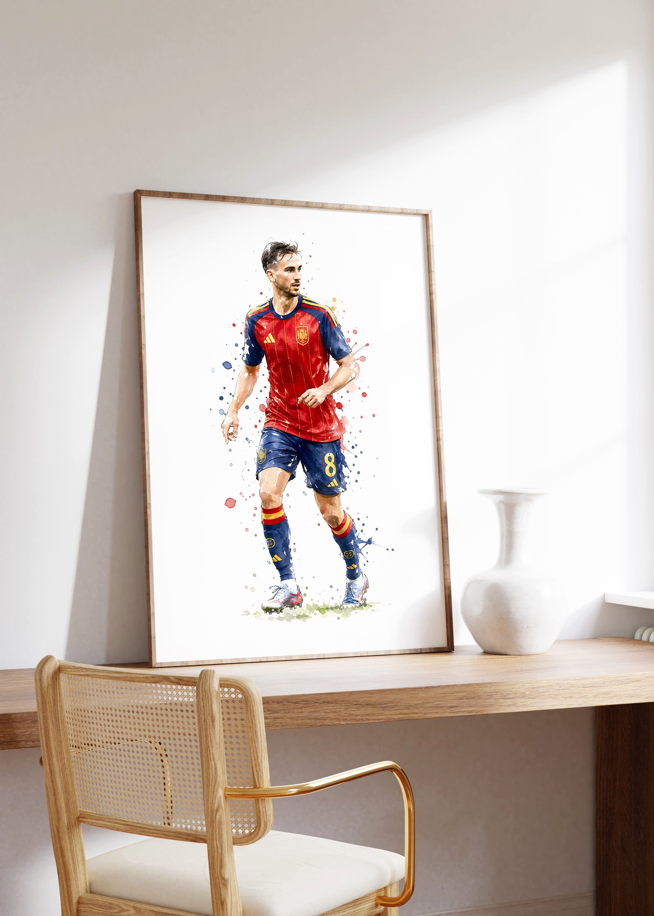 JUSTGOODMOOD Poster Spanien Fussball Geschenkidee Aquarell Sport Wandbild Deko Print ohne, (1 St)