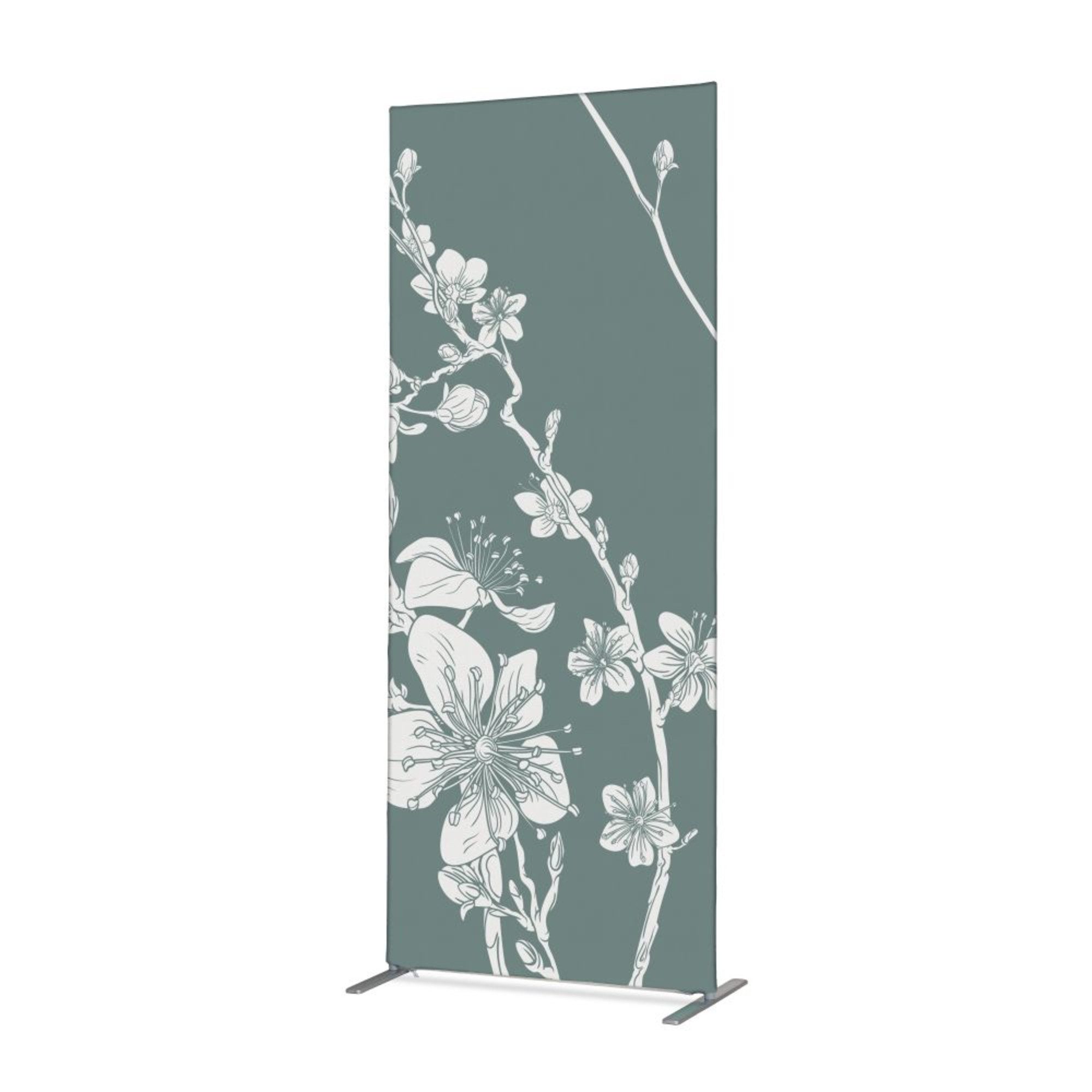 Showdown Displays Standtafel Raumteiler 100x200cm Kirschblüte grün