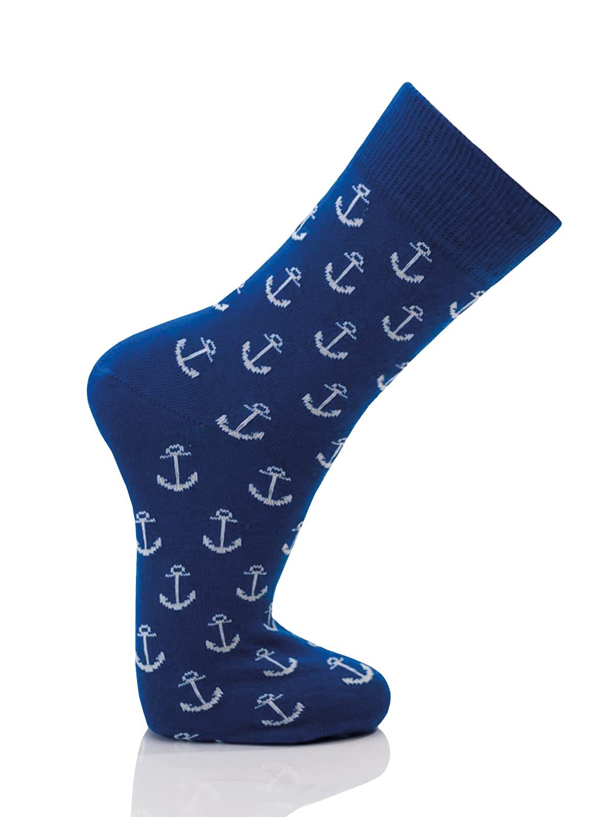 HomeOfSocks Носки Maritime Baumwoll Носки mit Anker Motiv Weiche Maritime Baumwollsocken Kuscheliger Passform komfort