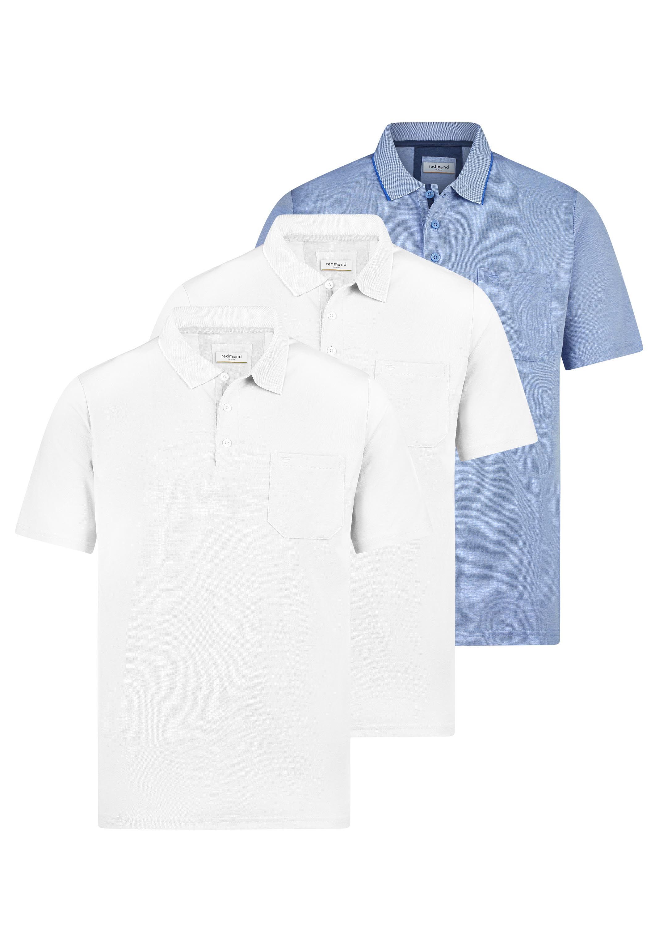 Redmond Poloshirt 3er Pack Basic (Spar-Set, 3-tlg) Poloshirt - Baumwolle - Atmungsaktiv