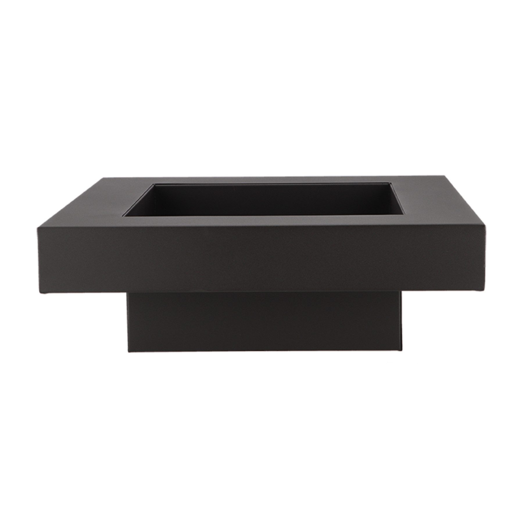 esschert design Feuerschale Feuer Schale schwarz eckig quadratisch modern Korb Stelle Metall Ofen, (Feuerschale)