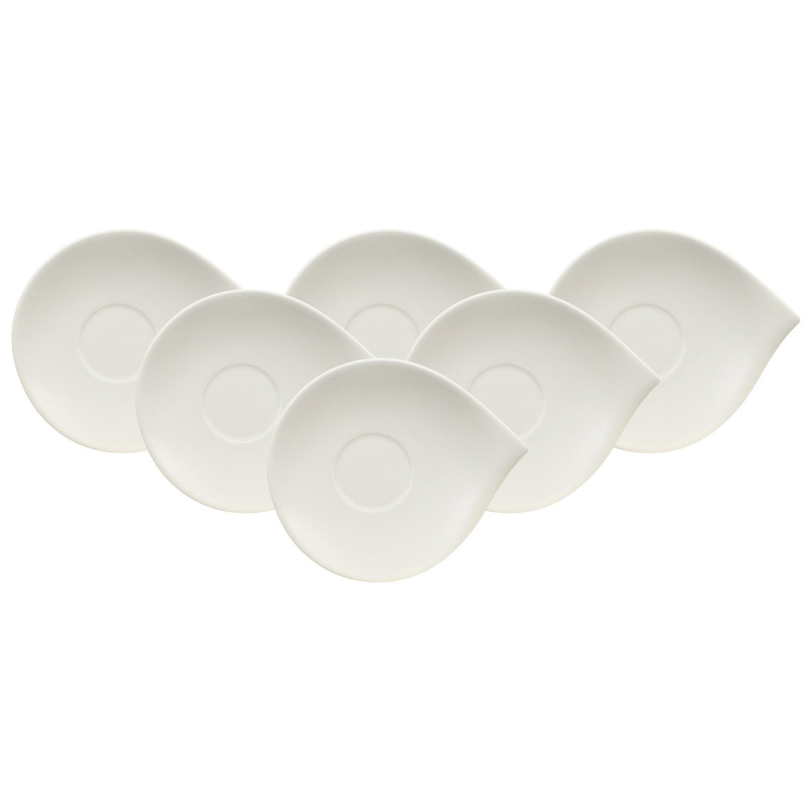 Villeroy & Boch Untertasse Flow Kaffeeuntertassen 18 x 15 cm 6er Set, (6 St)