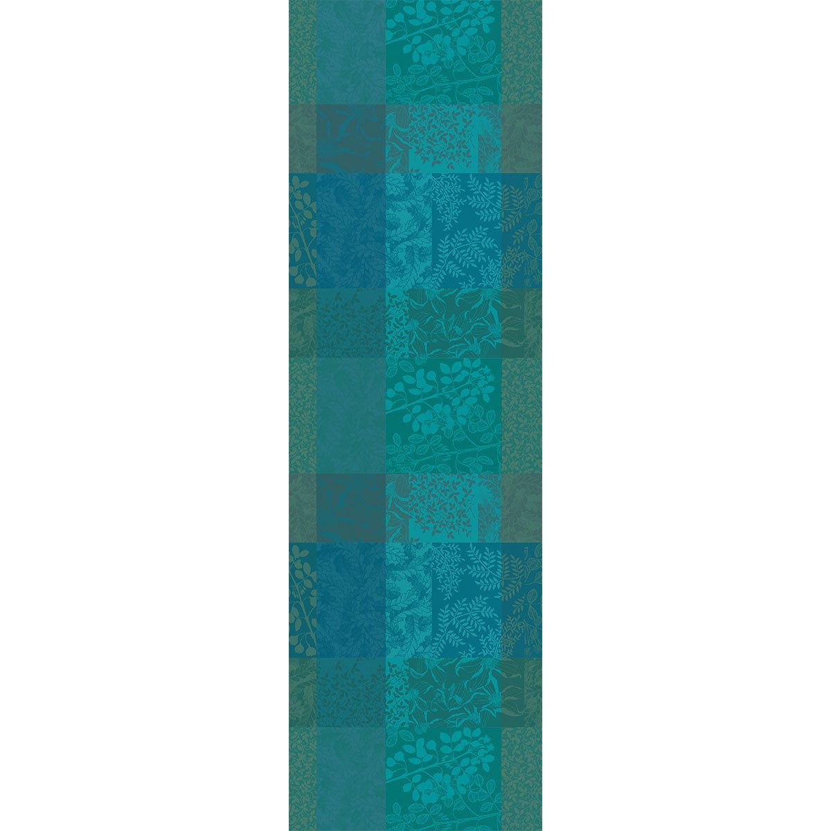Garnier Thiebaut Tischläufer Tischläufer Mille Rameaux Emeraude 55x180 cm, jacquard-gewebt