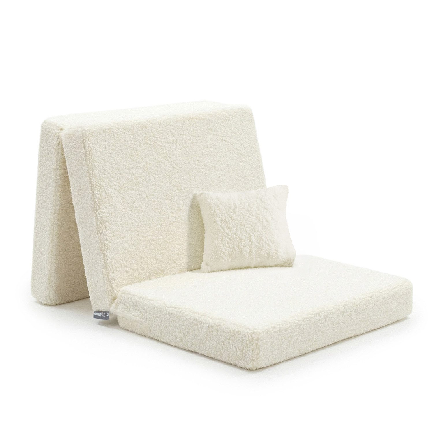 Klappmatratze KMM-1650, KiddyMoon, 10.0 cm hoch, (Teddy-Bezug), Kindermöbel aus Schaumstoff mit Teddy-Plüsch