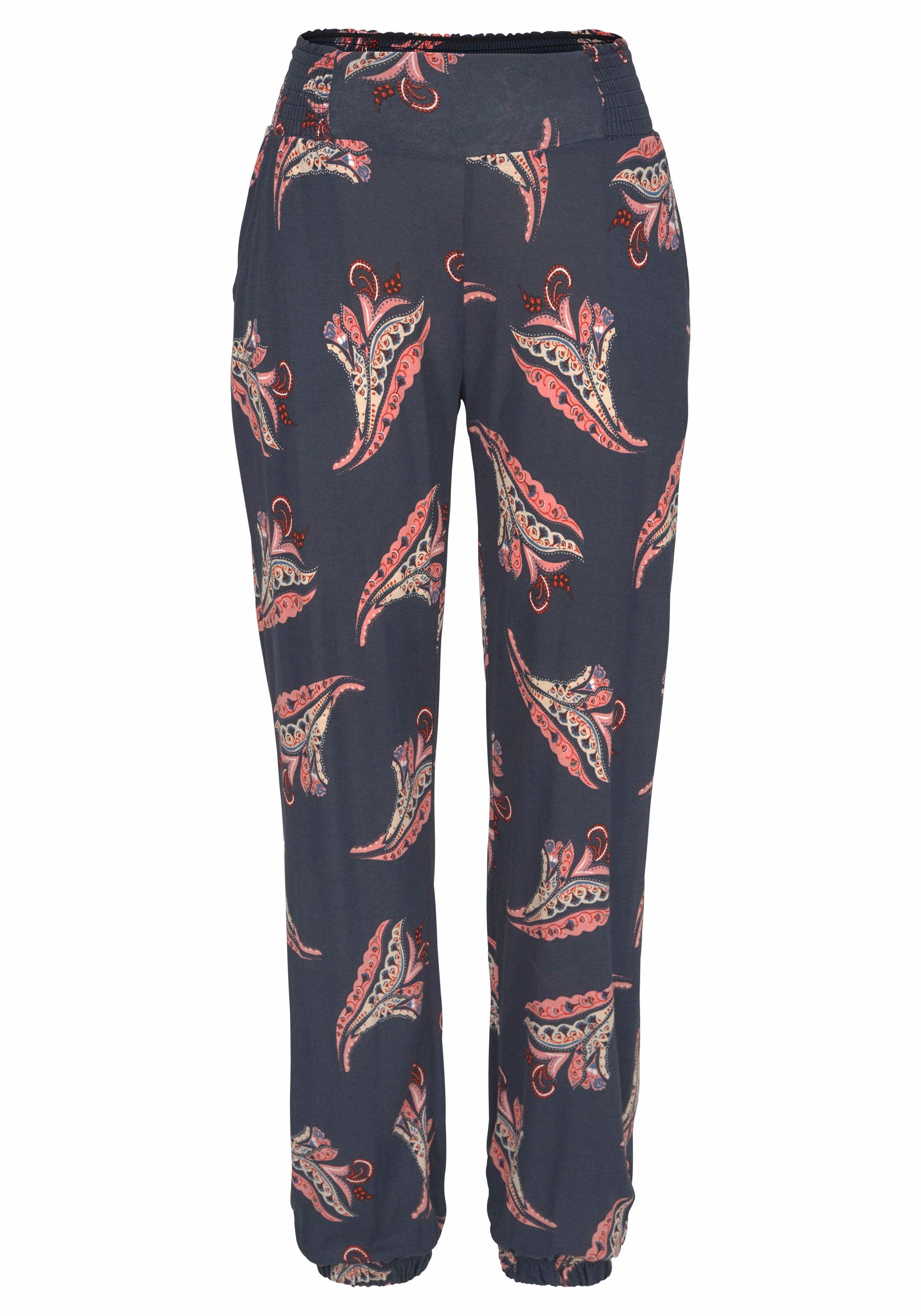 LASCANA Strandhose mit Blumendruck und Taschen, günstig online kaufen