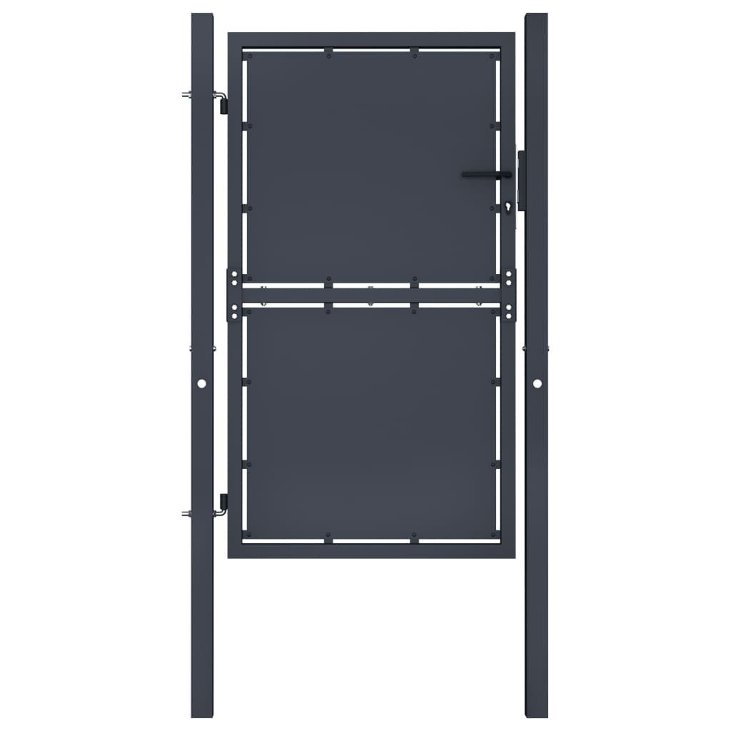 Gartentor 100 x 175 cm Gartentor Stahl 100x175 cm Anthrazit Gartentür Grundstück