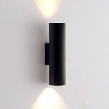 Arcchio Wandleuchte Brinja, dimmbar, Leuchtmittel nicht inklusive, Modern, Aluminium, Schwarz, 2 flammig, GU10, Wandstrahler