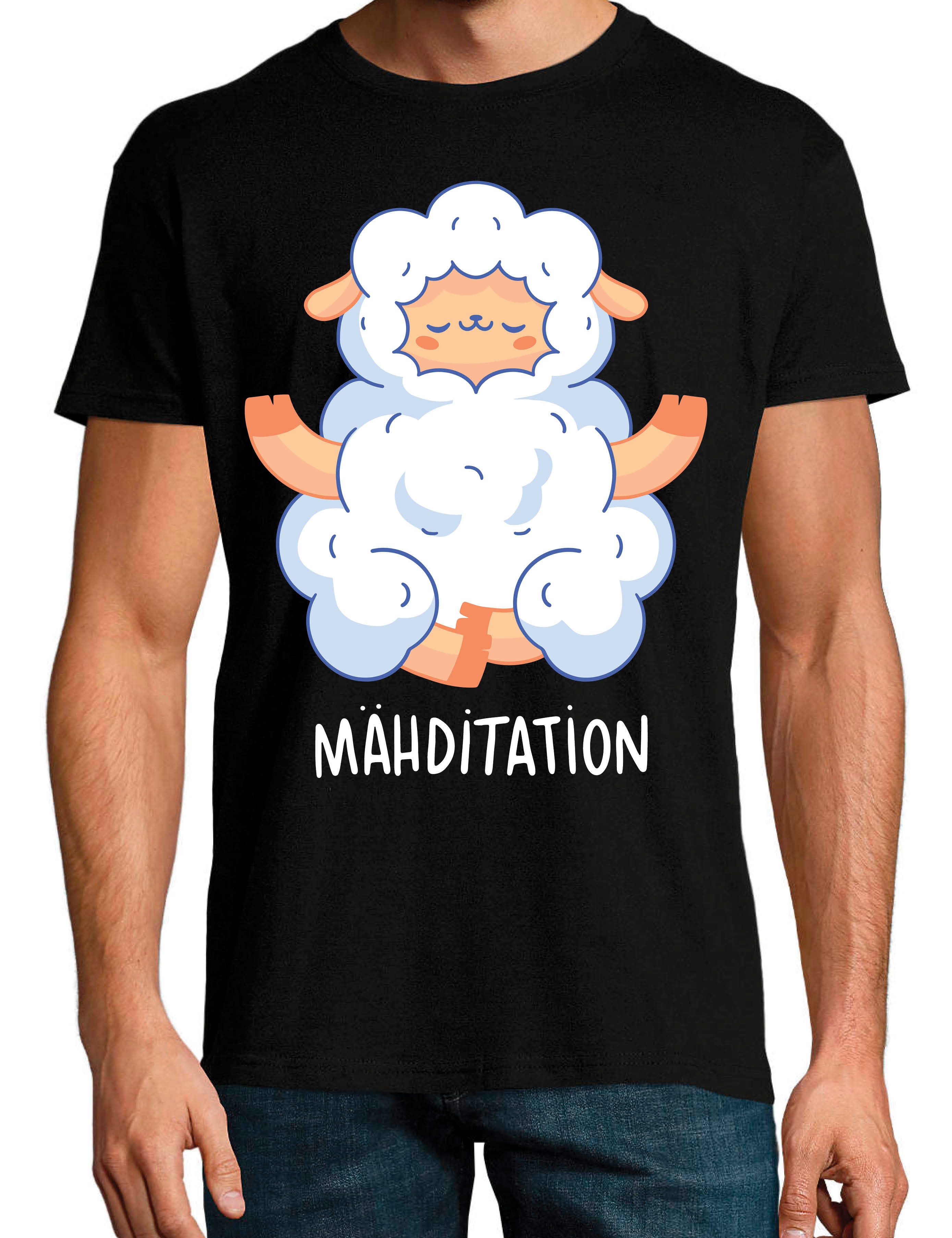 T-Shirt Herren T-Shirt "Mähditation" entspannen mit lustigen print