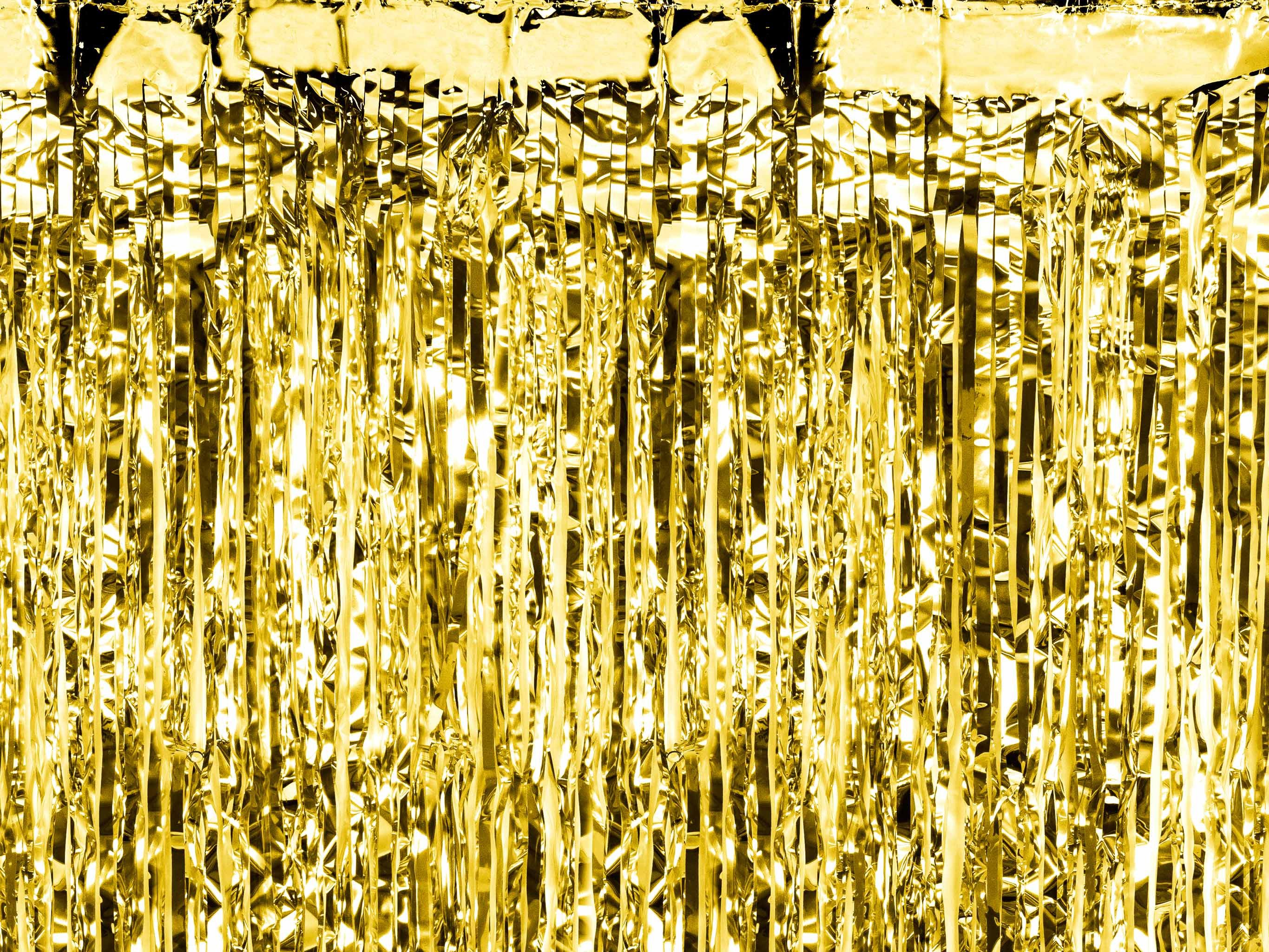 partydeco Dekorationsfolie, Lametta Vorhang 100x200cm Gold günstig online kaufen