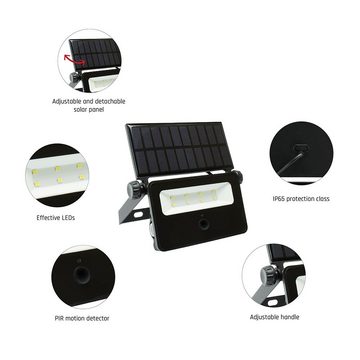 LED-Leuchtmittel Spectrum LED Solar Fluter Strahler Noctis Solaris Mini Schwarz IP65