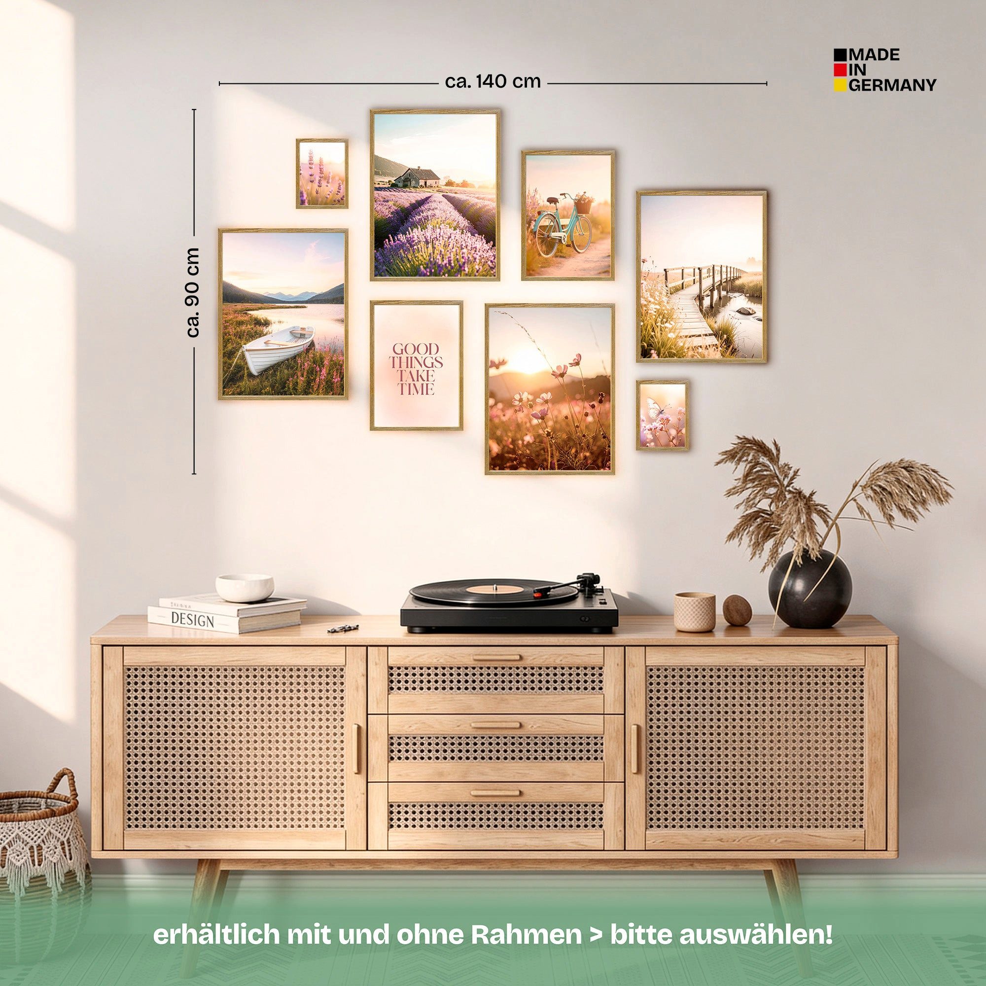 ARTFAVES Bilder-Collage Poster Set Vintage Lake Summer I mehrteilige Bilderwand I Wandbilder S, (Wandbilder modern, 8 St) – Bild 5 von 5