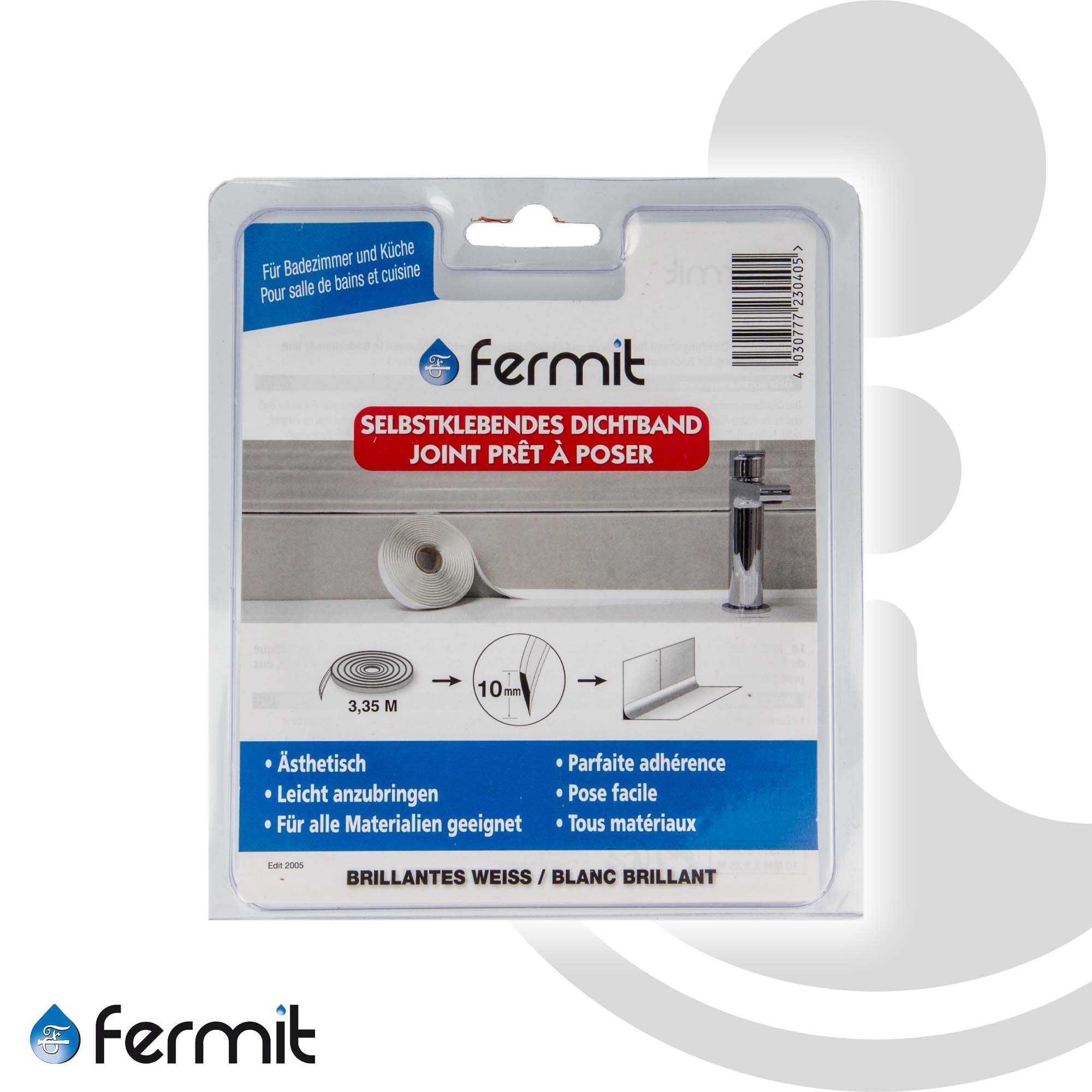 Fermit Wannenabdichtband Abdichtband Wanne Dusche Spüle, hochelastisch Длина 3,35 m